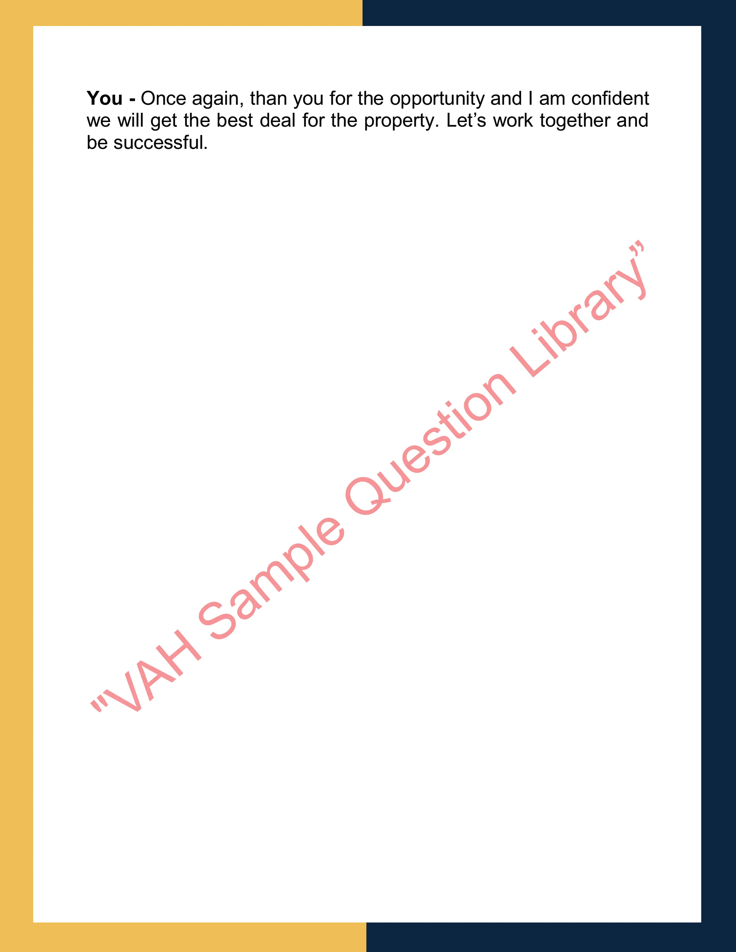 Assignment sample solution of CPPREP4103 - Establish Vendor Relationships 6