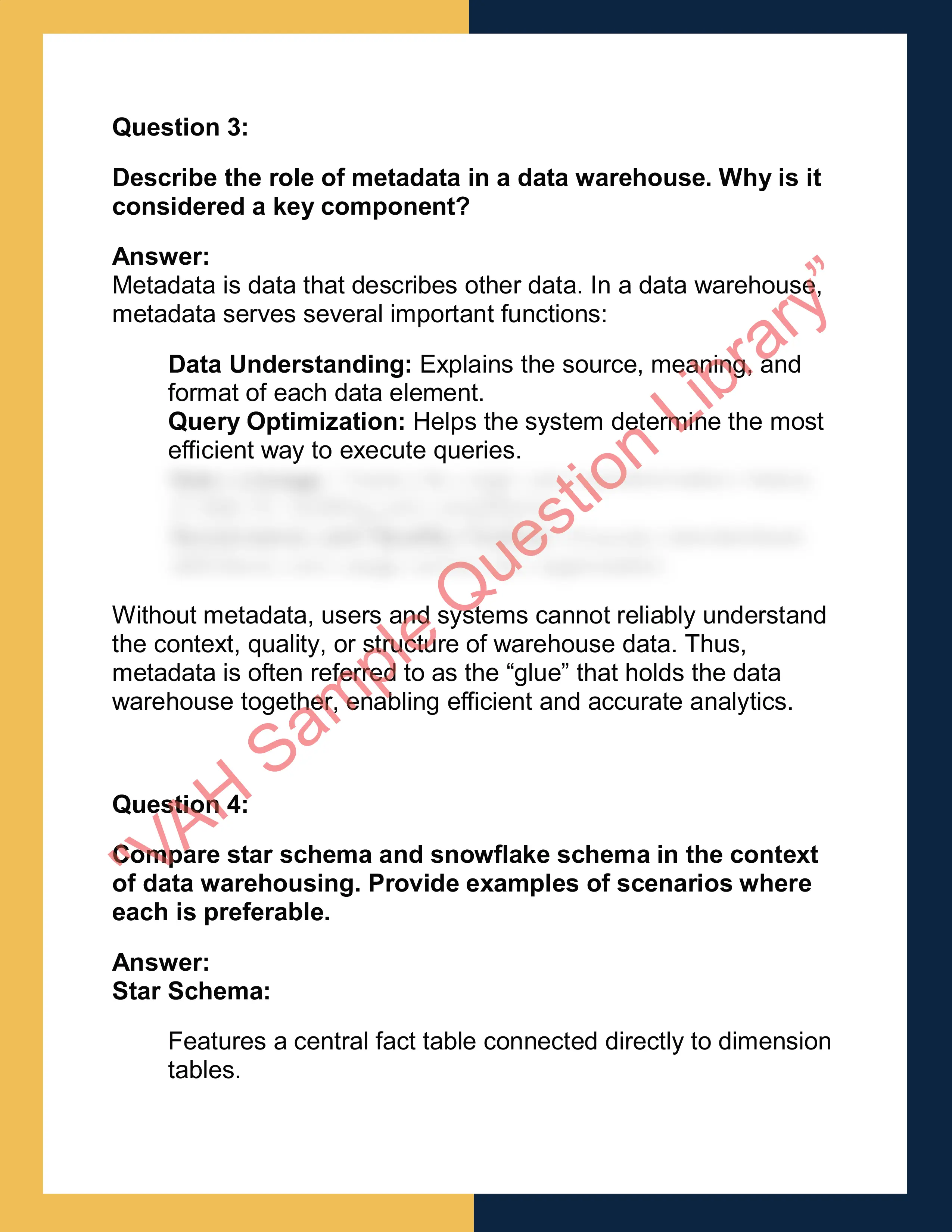 CS1S – Data Integration and Warehousing 2