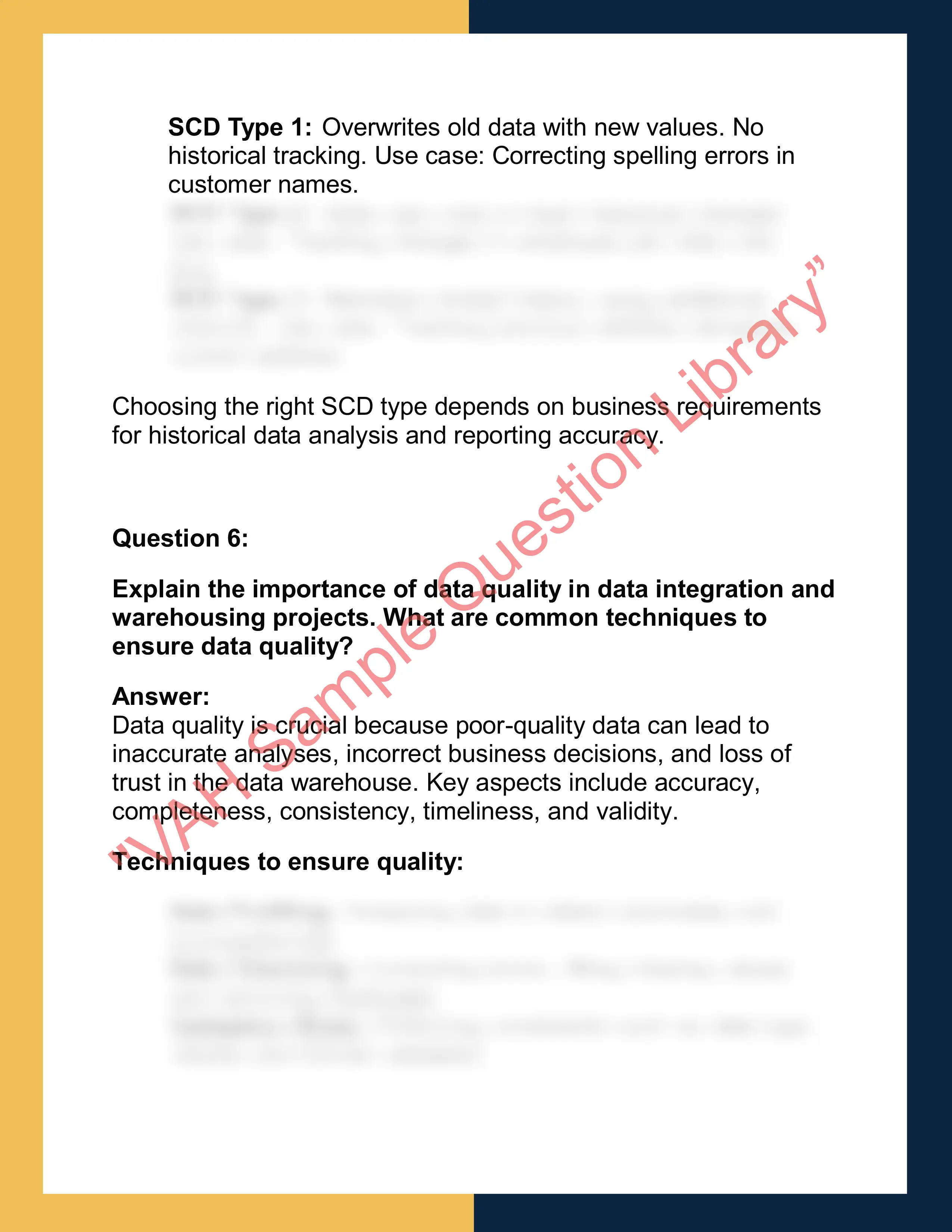 CS1S – Data Integration and Warehousing 4