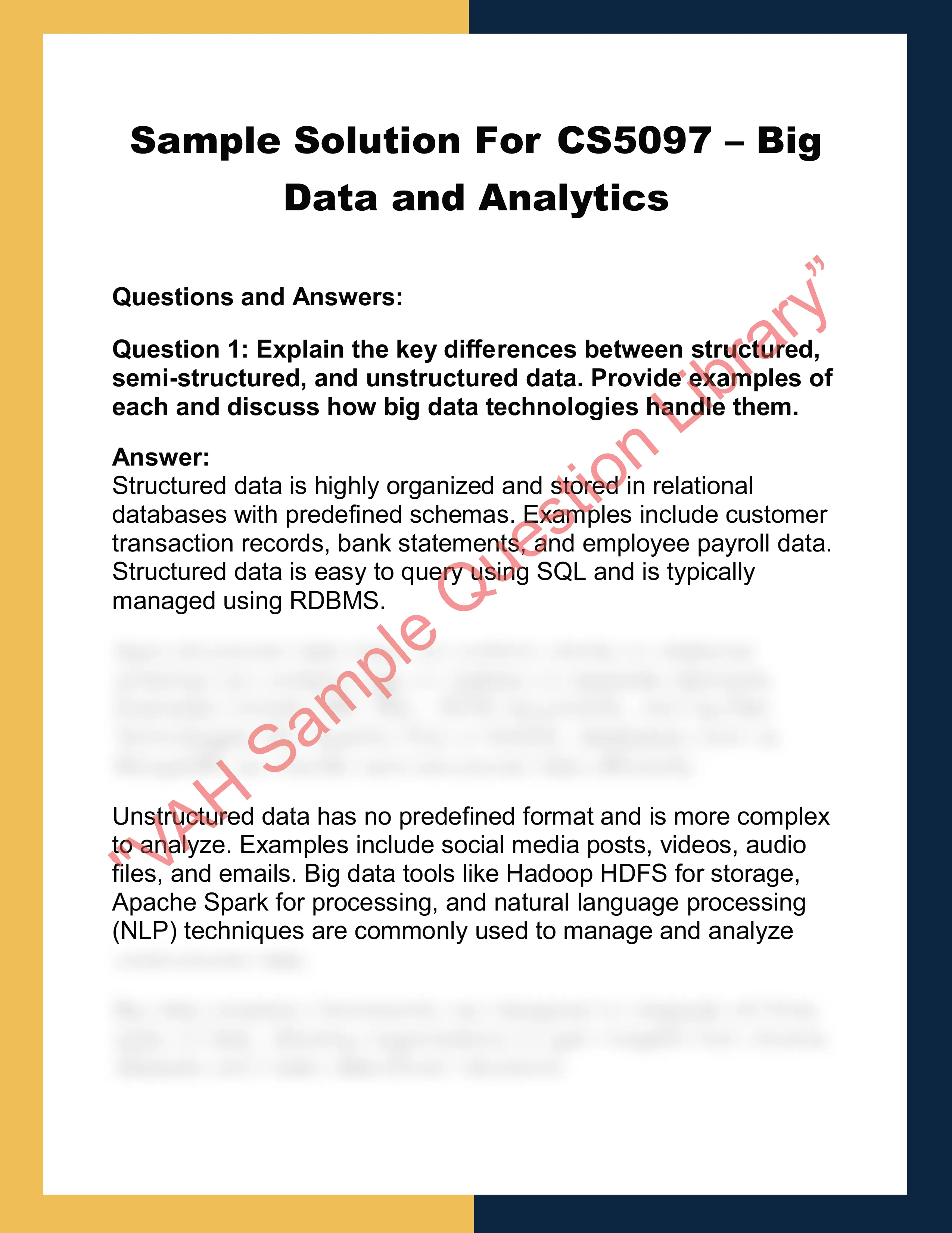 CS5097 – Big  Data and Analytics 0