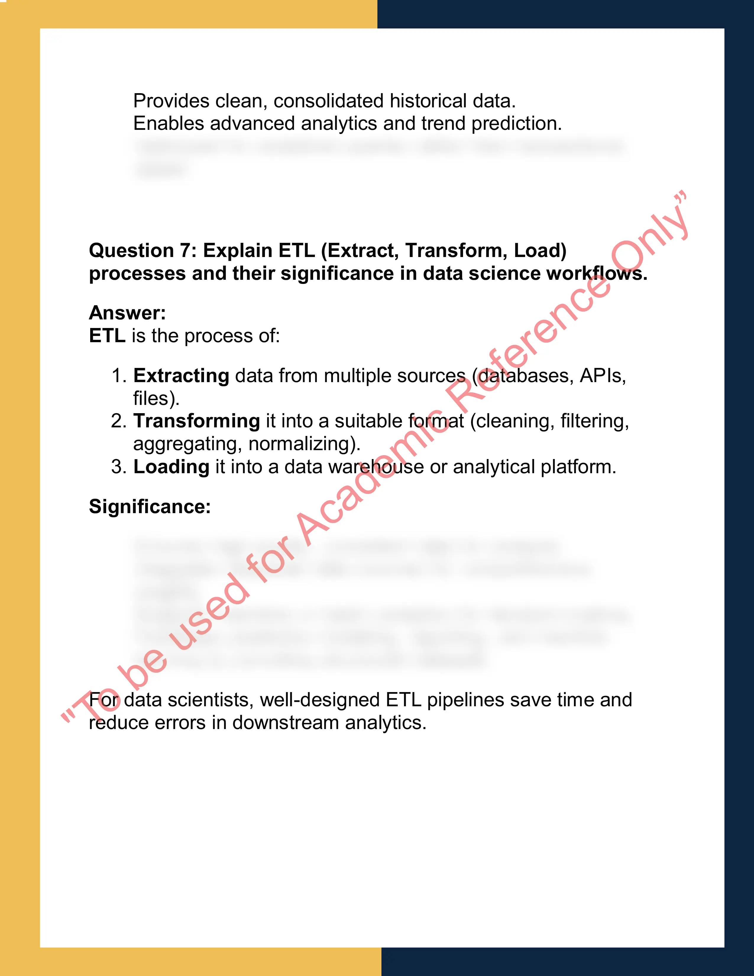 CSD – Database Systems for Data  Science 5