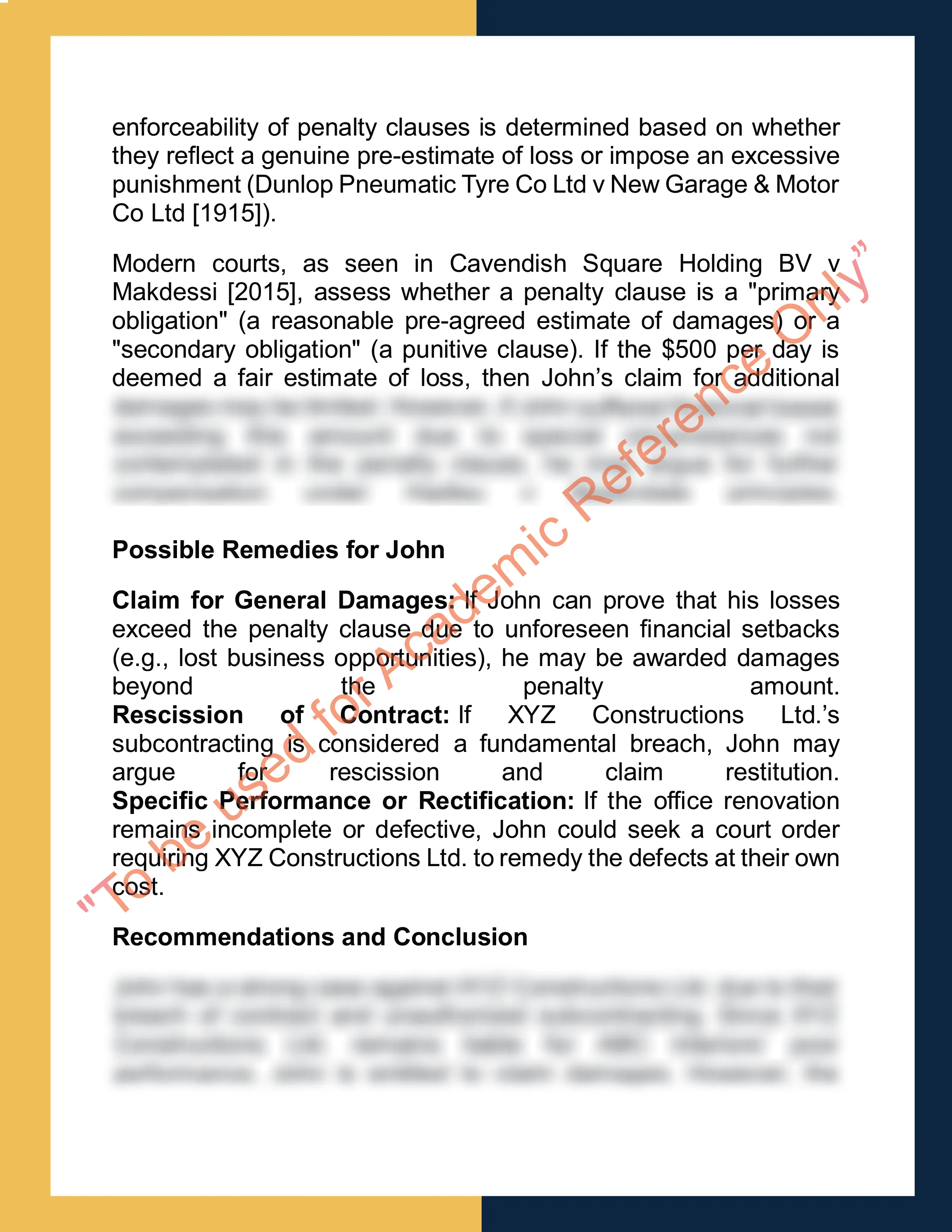 Assignment sample solution of Liability for Subcontracting and Delay: A Contractual Dispute Analysis 3