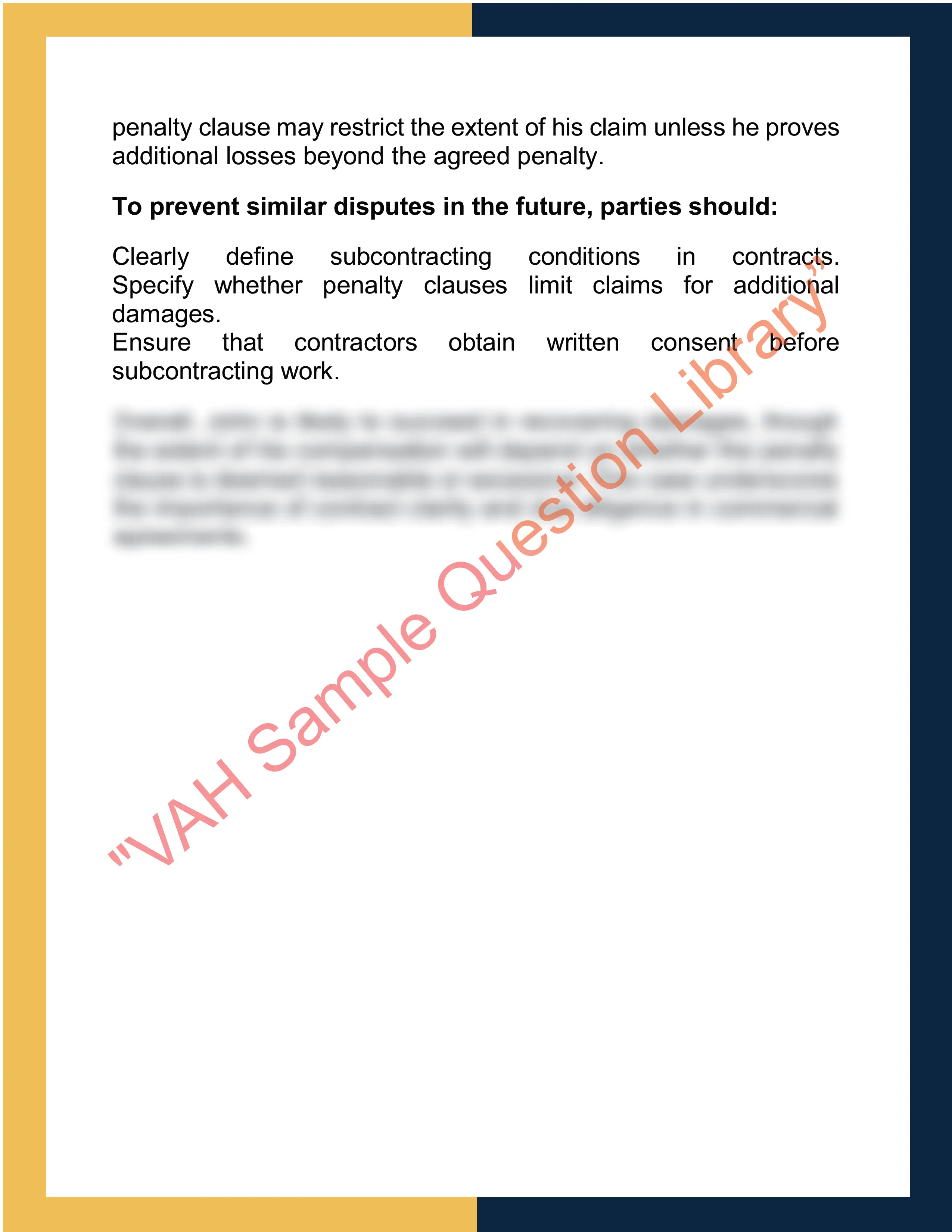 Assignment sample solution of Liability for Subcontracting and Delay: A Contractual Dispute Analysis 4