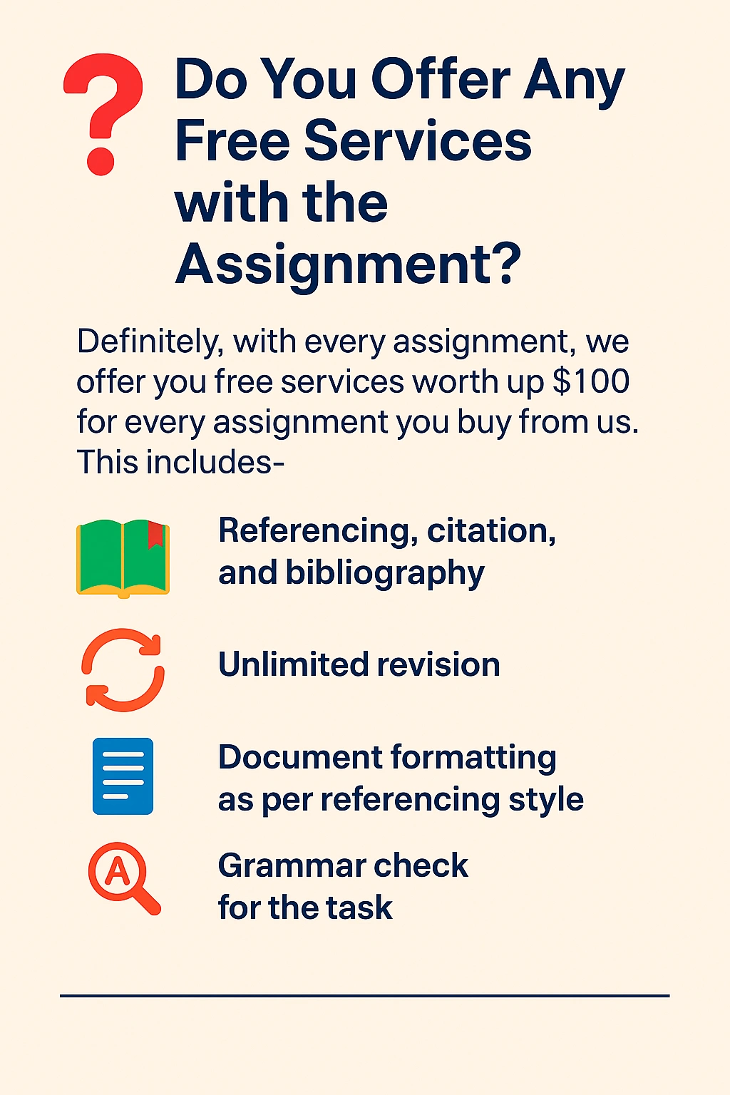 Do You Offer Any Free Services With The Assignment Do You Offer Any Free Services With The Assignment