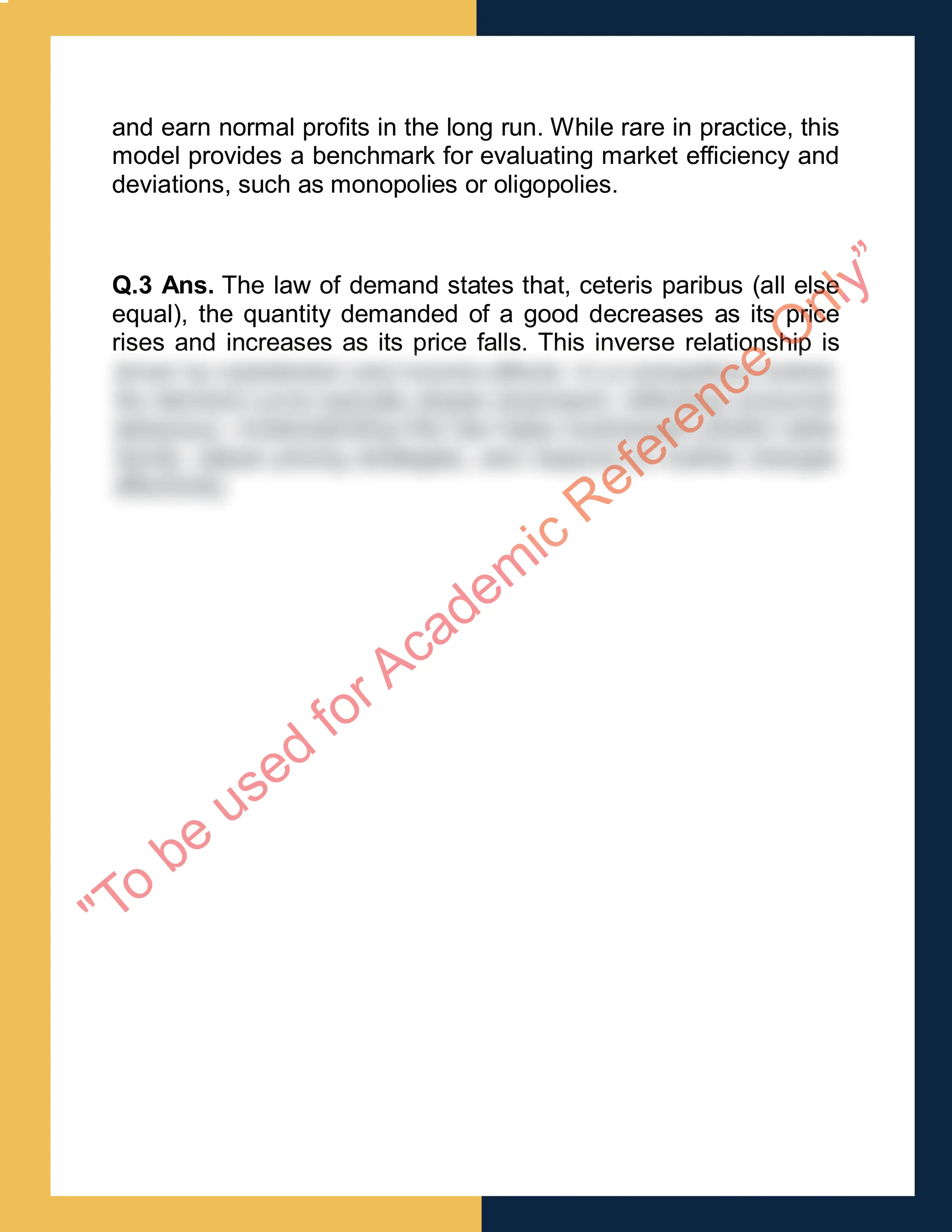 Assignment sample solution of ECON1010 -  Principles of Microeconomics 1