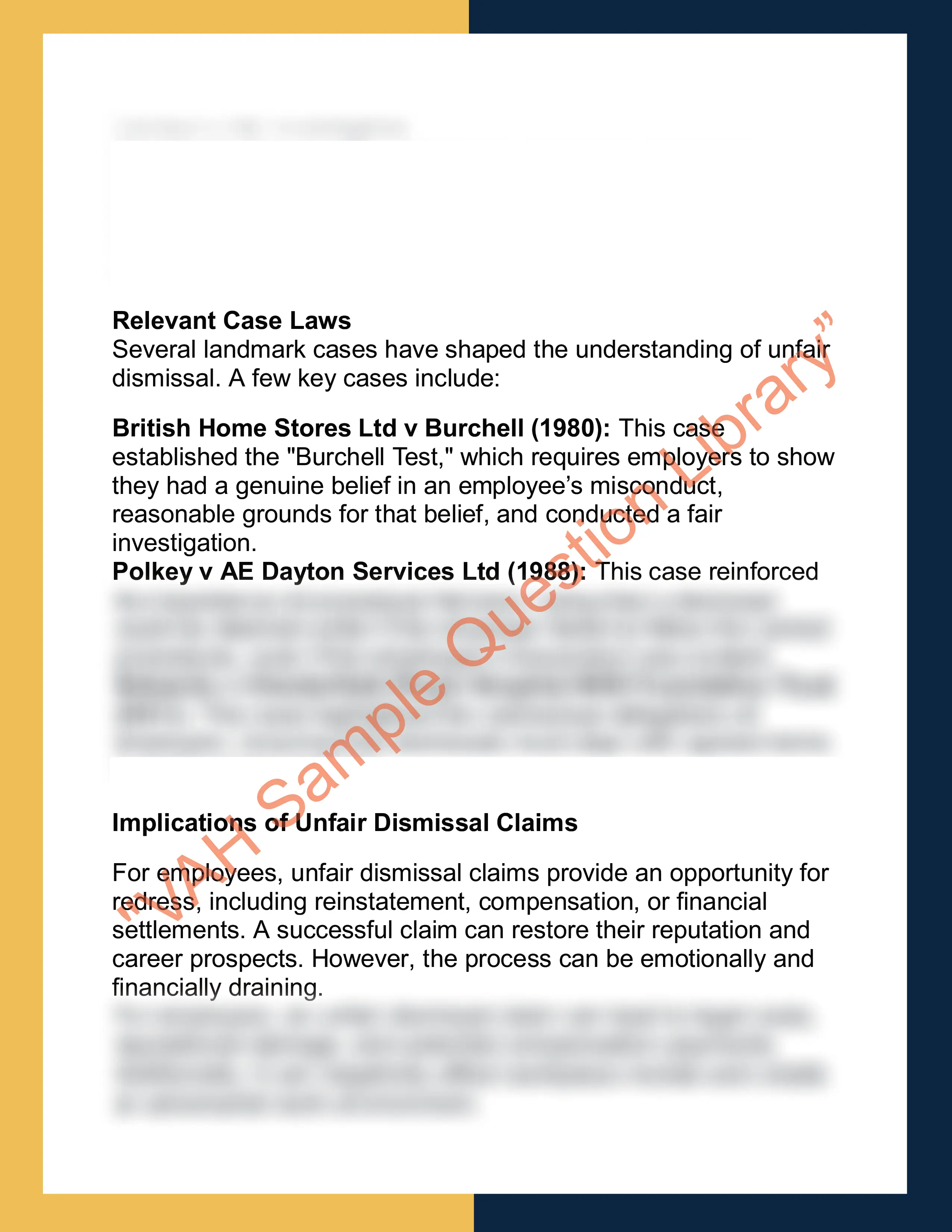 Assignment sample solution of EMPLAW101 - Employment Law 2