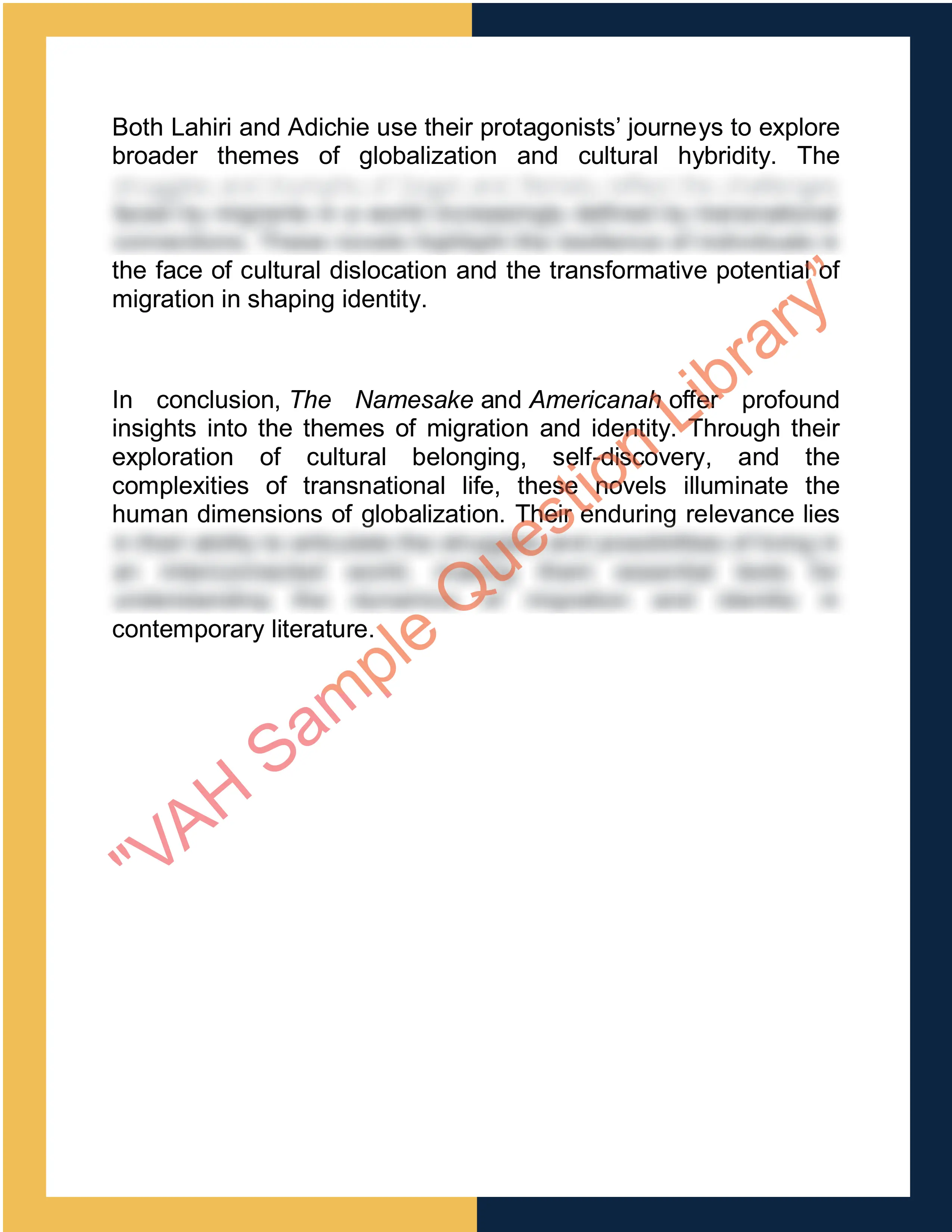 Assignment sample solution of ENG710 - World Literature: Transnational Perspectives 2