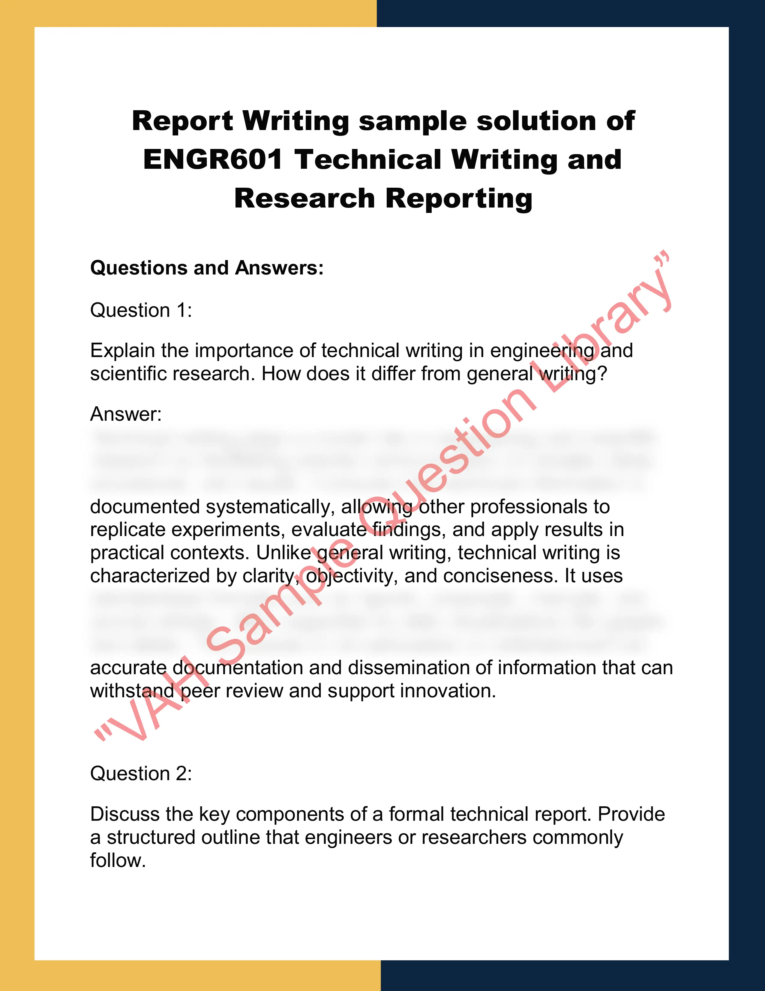 ENGR601 Technical Writing and  Research Reporting 0