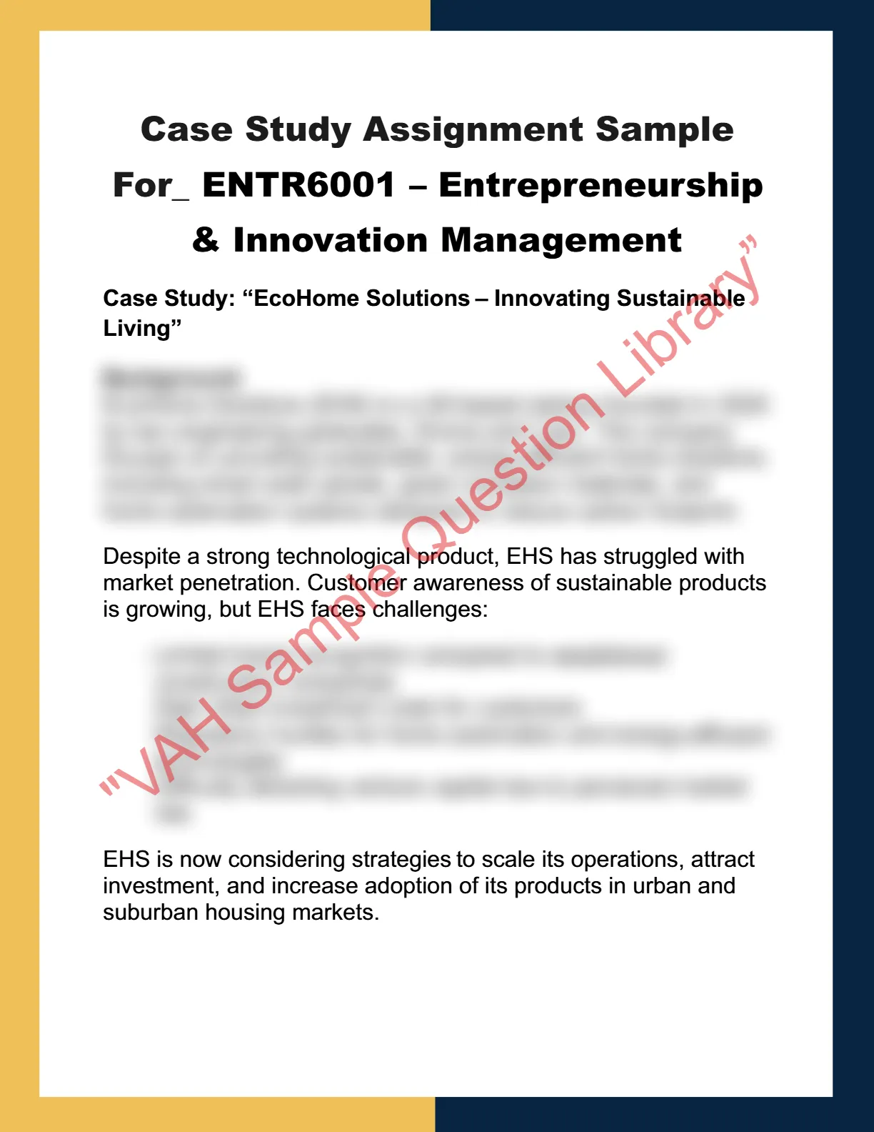 ENTR6001 – Entrepreneurship  & Innovation Management 0