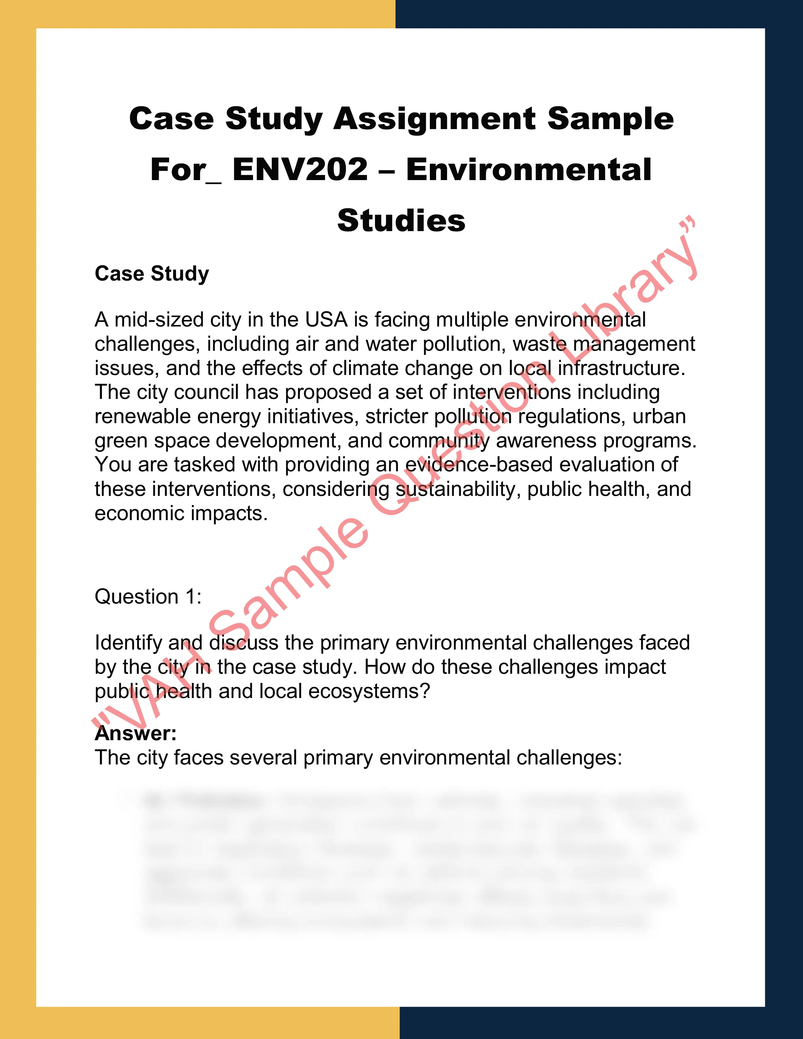 ENV202 – Environmental  Studies 0