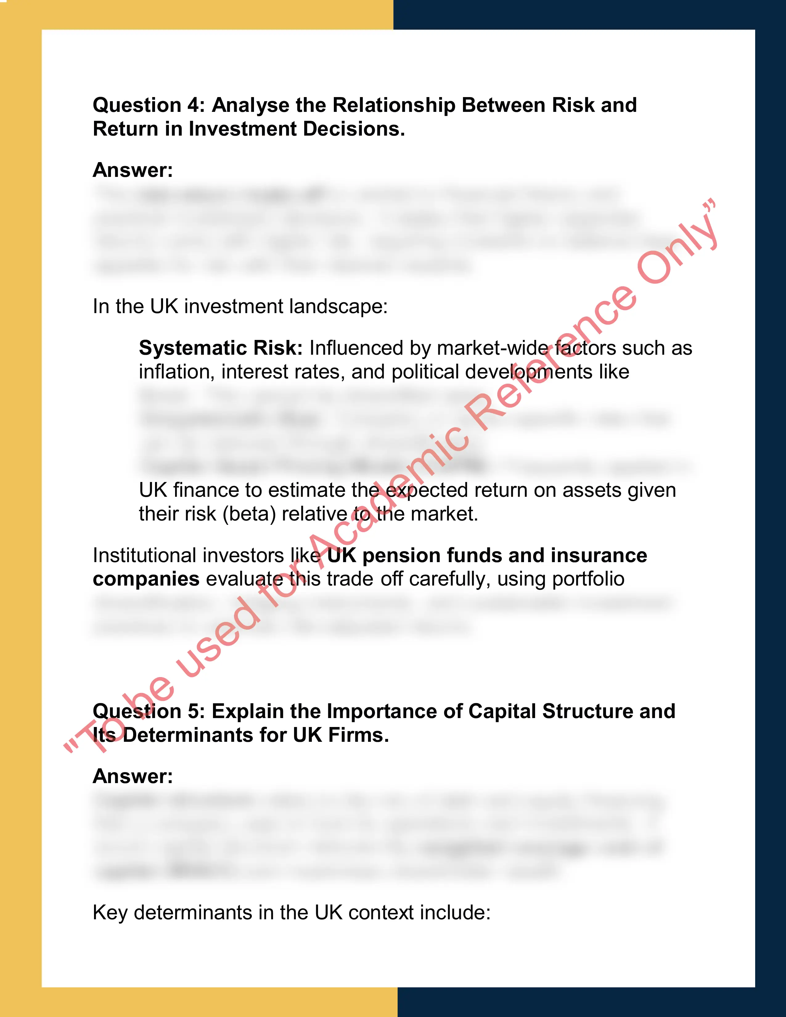 FIN101 – Principles of Finance  Report 3