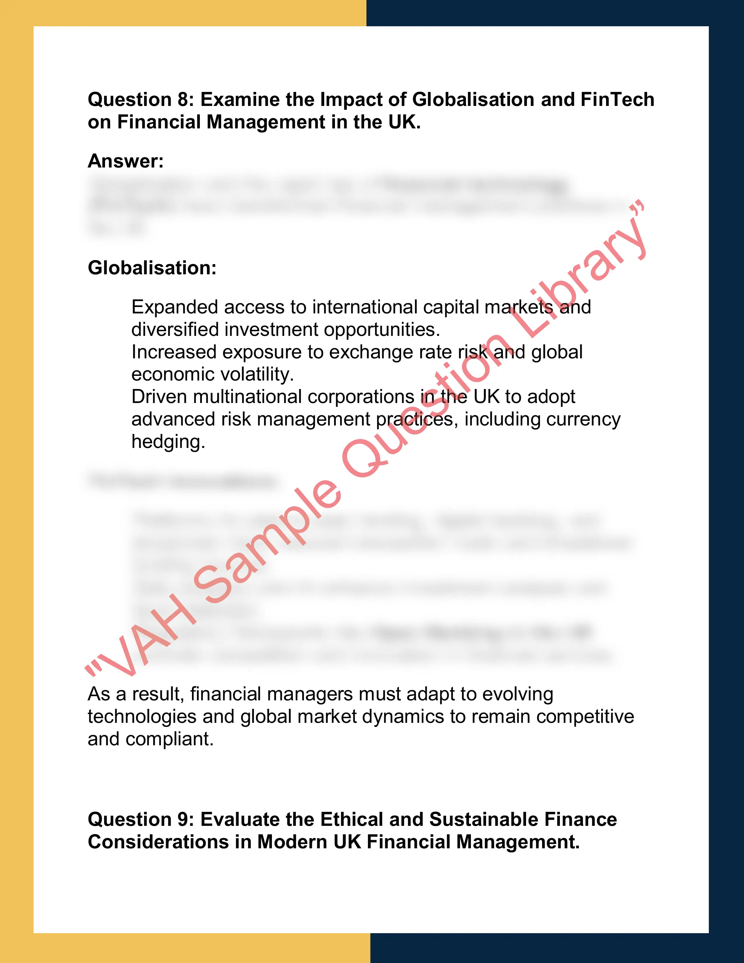 FIN101 – Principles of Finance  Report 6