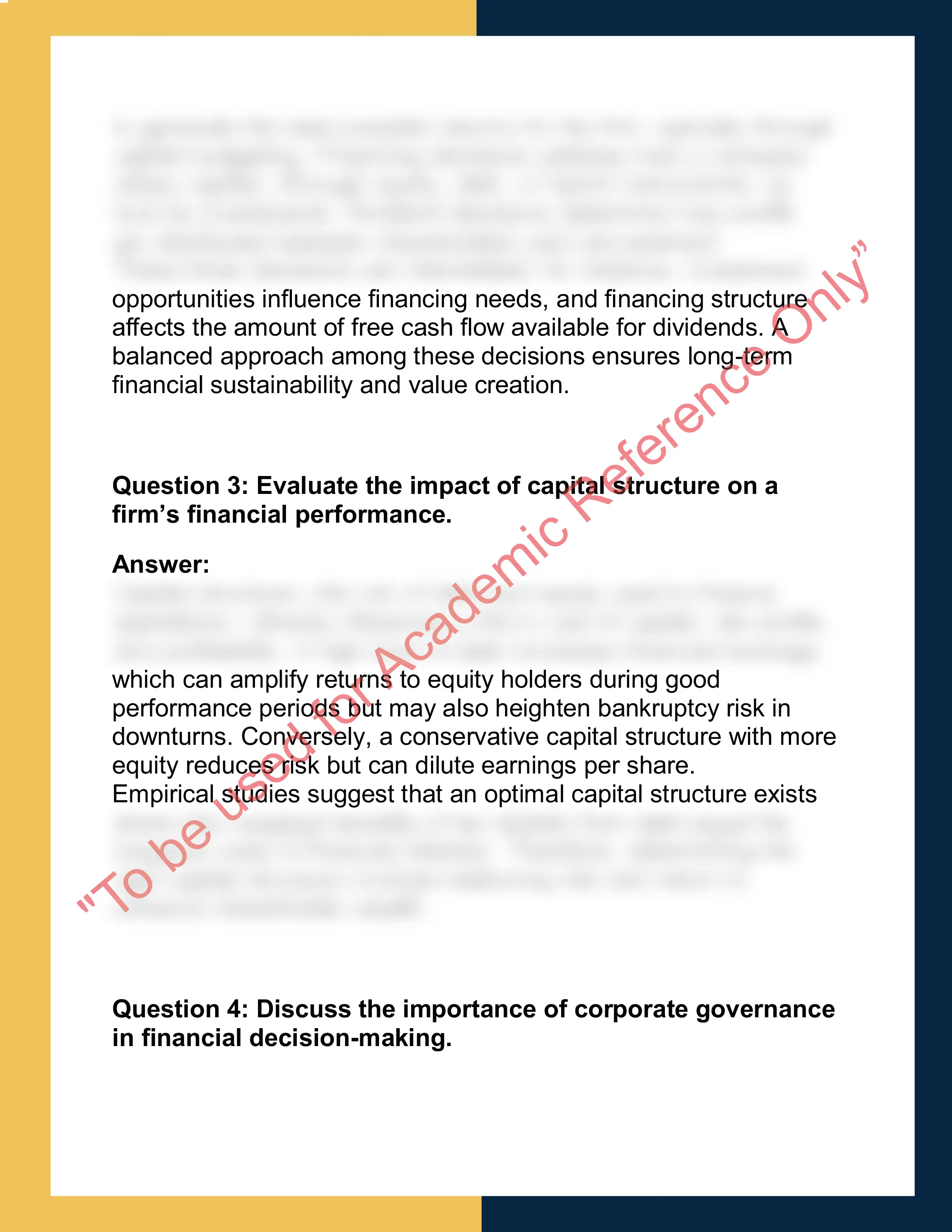 FIN201 – Corporate Finance Report 1