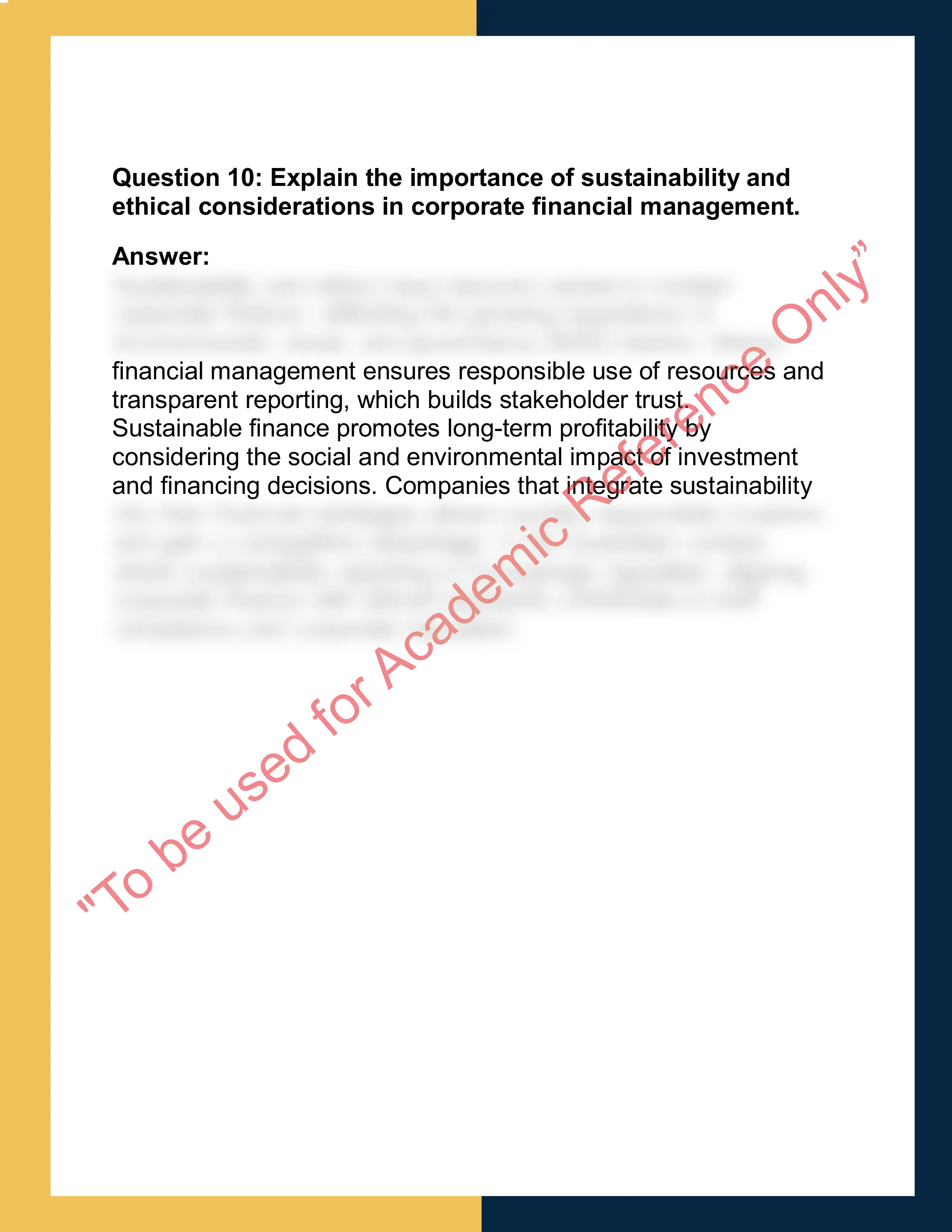 FIN201 – Corporate Finance Report 5