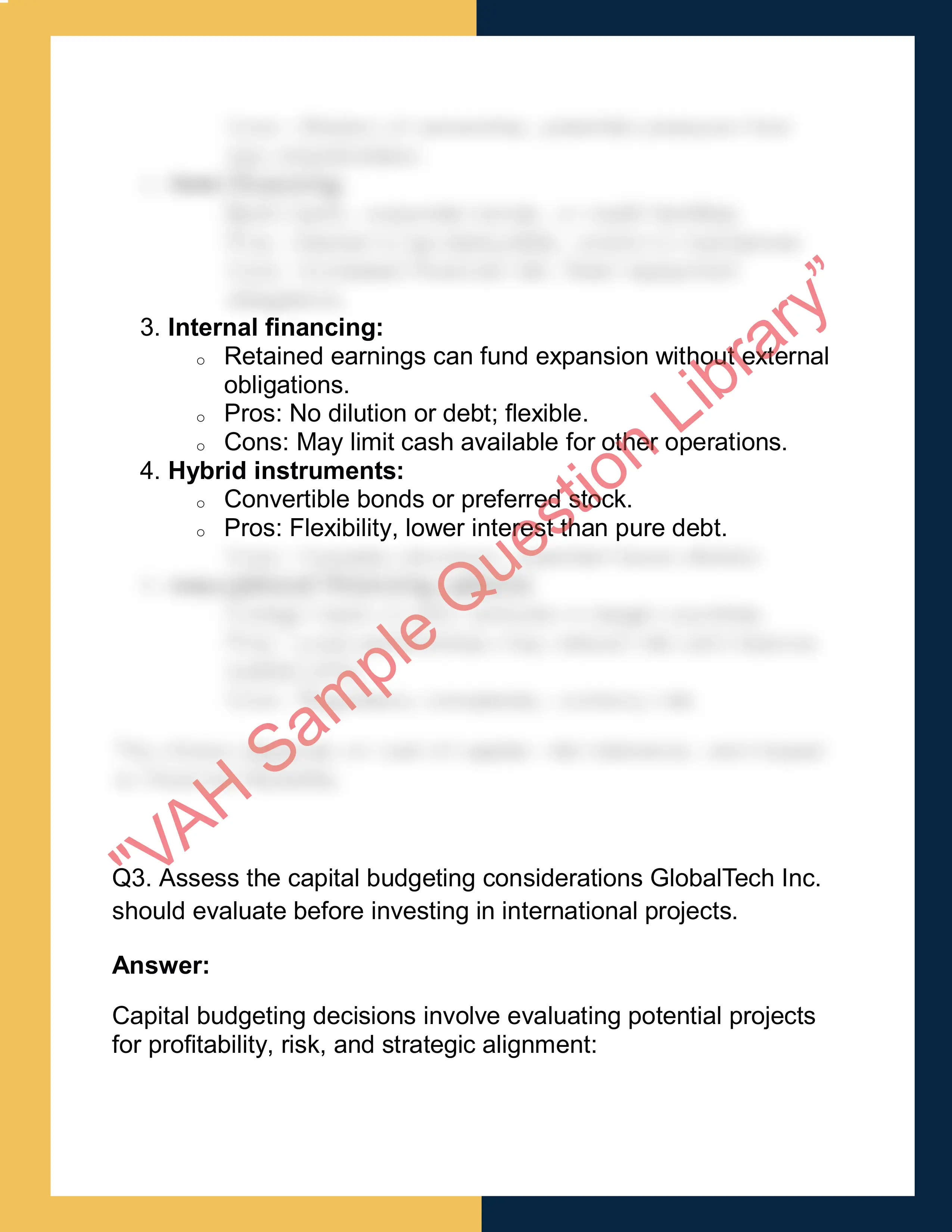FINC602 – Financial  Management 2