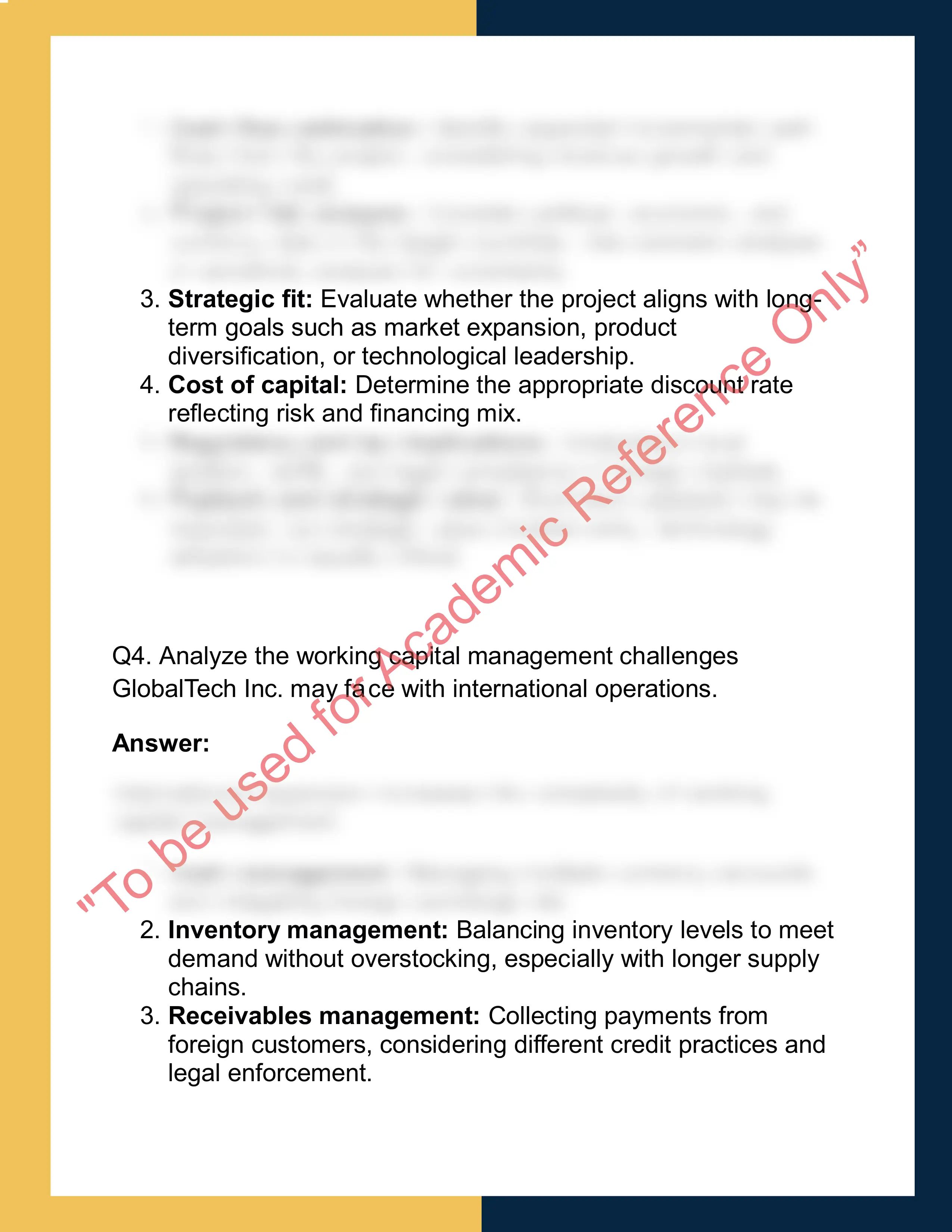 FINC602 – Financial  Management 3