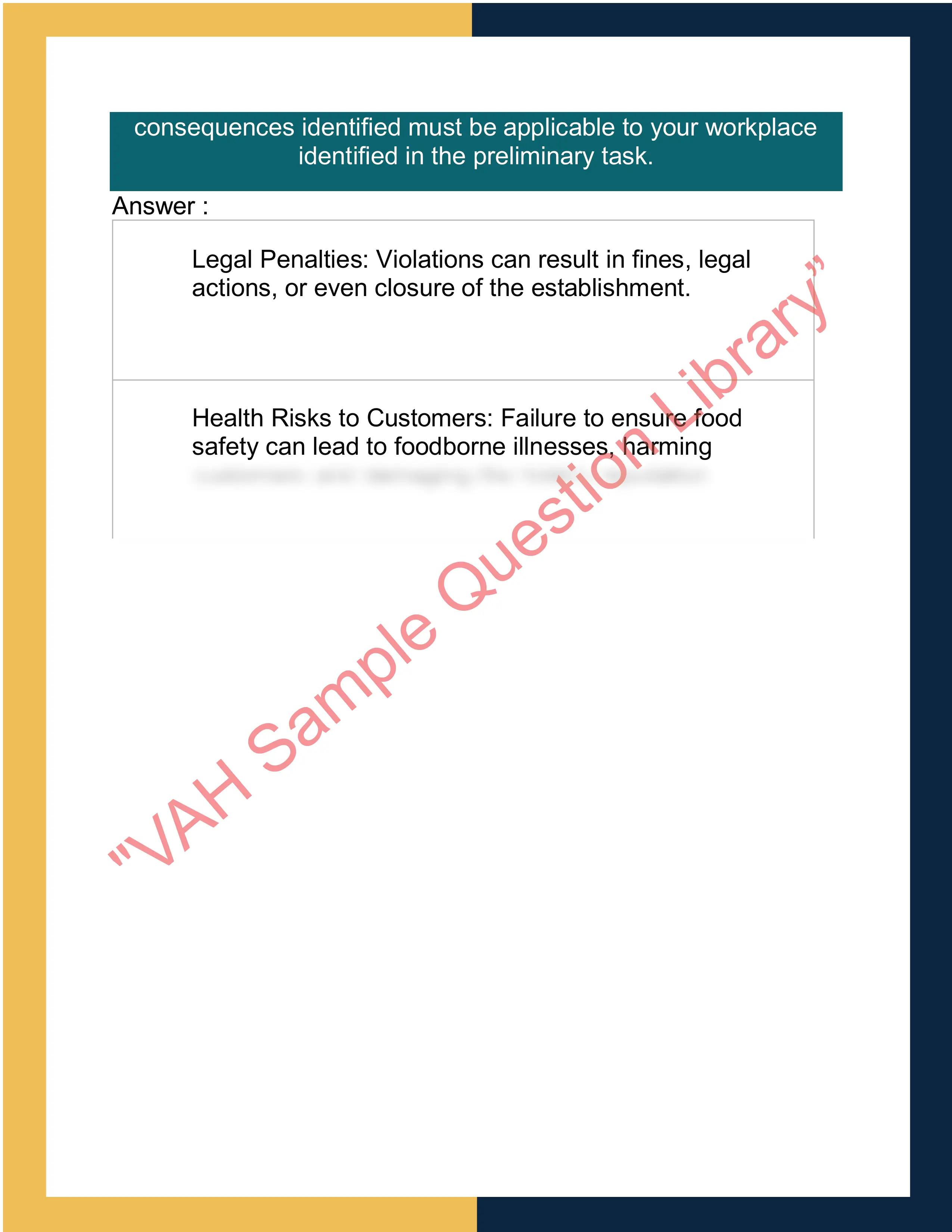 Sample Solution forSITXFSA008 - Develop and implement a food safety 4
