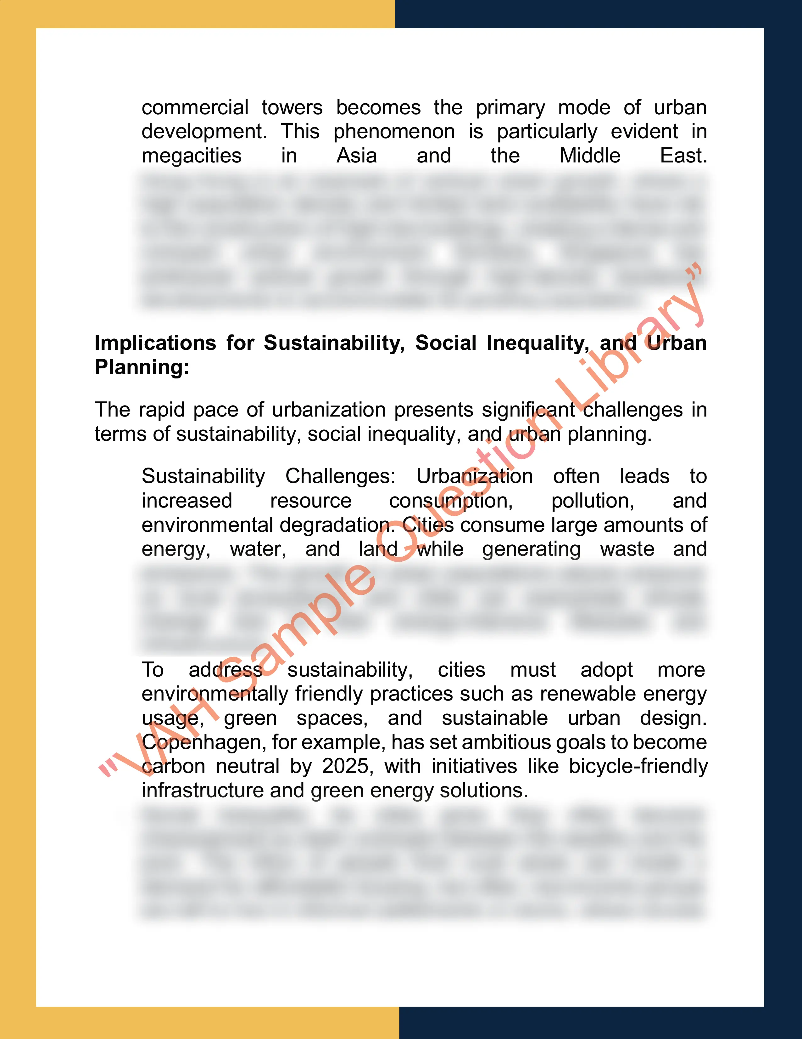 Assignment sample solution of GEOG3008 - Geographies of Urban Change 4