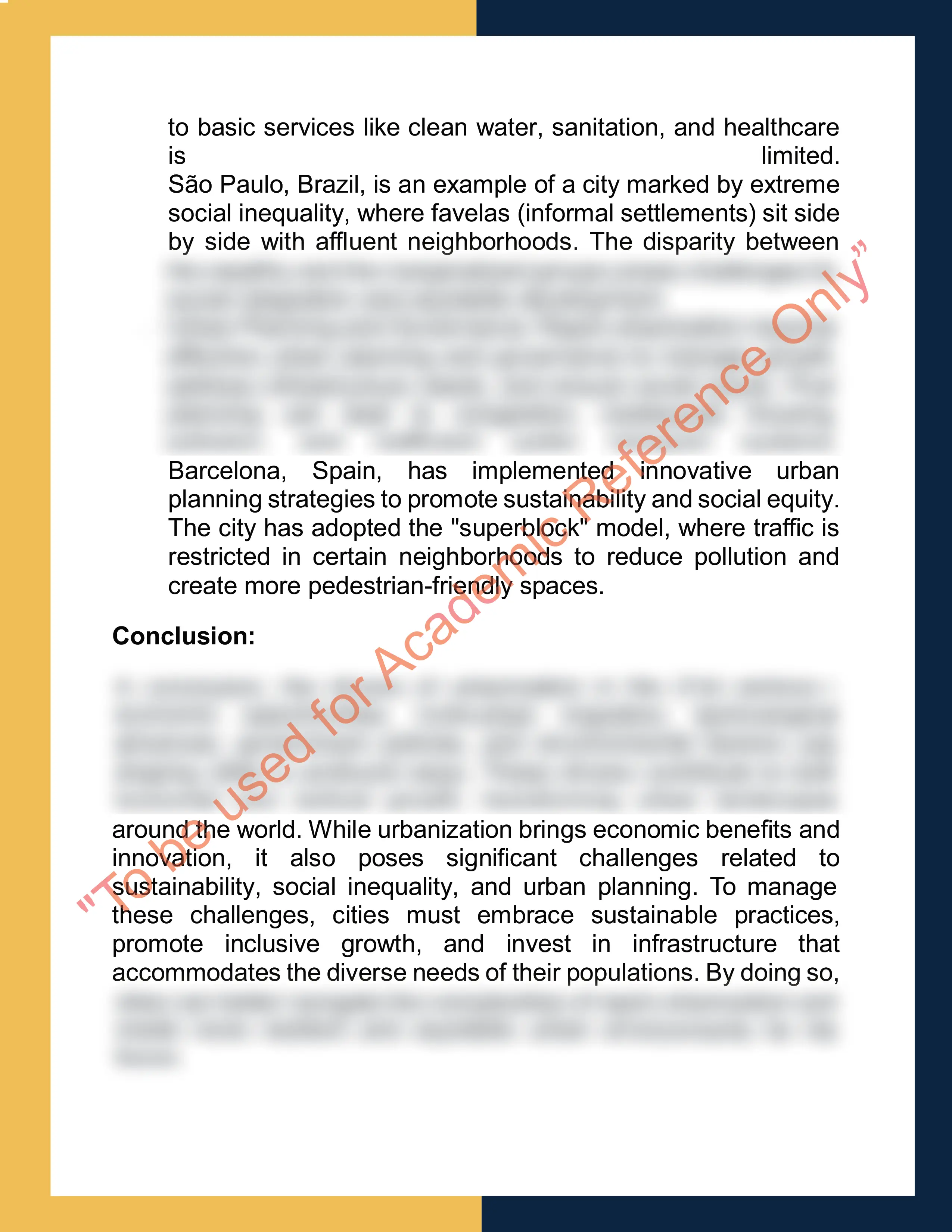 Assignment sample solution of GEOG3008 - Geographies of Urban Change 5