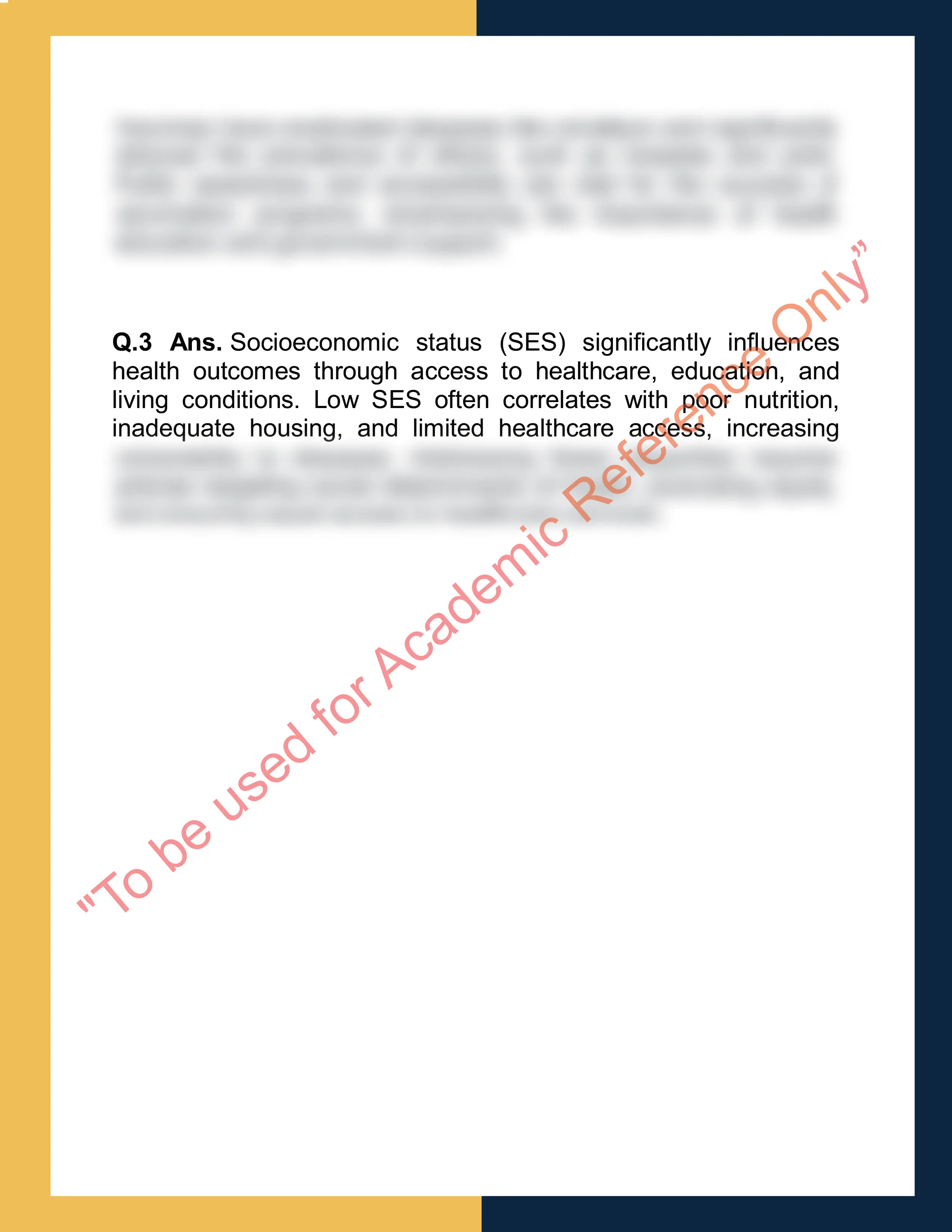 Assignment sample solution of HLT2020 - Public Health and Disease Prevention 1