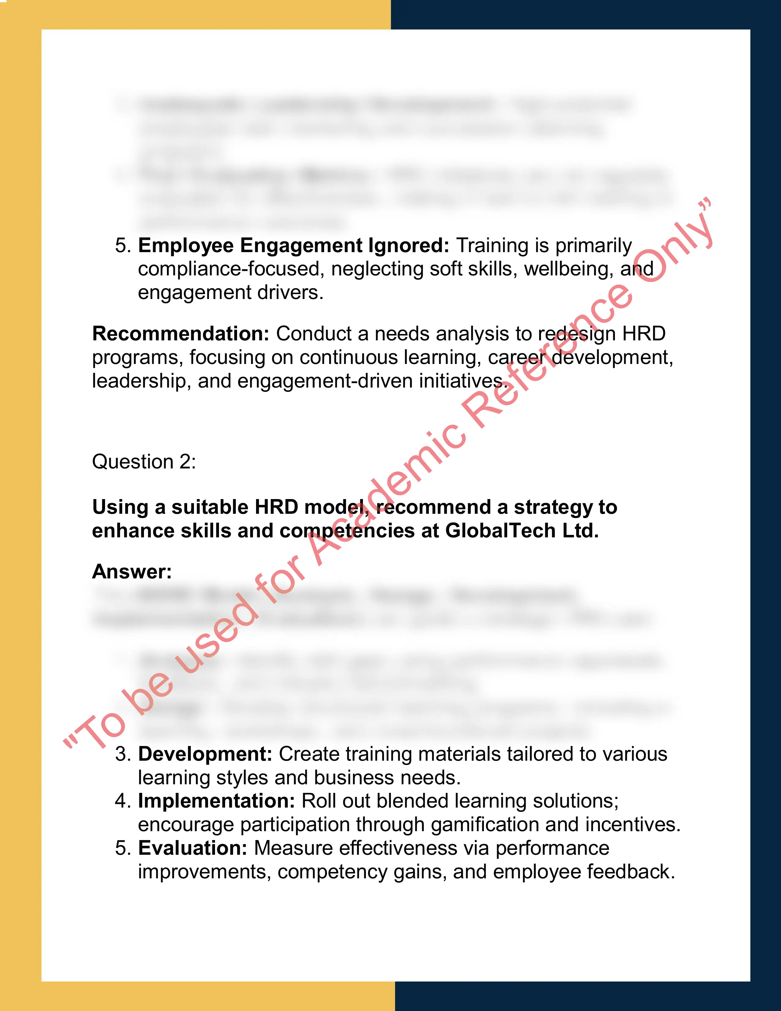 HRD502 – Human Resource  Development 1