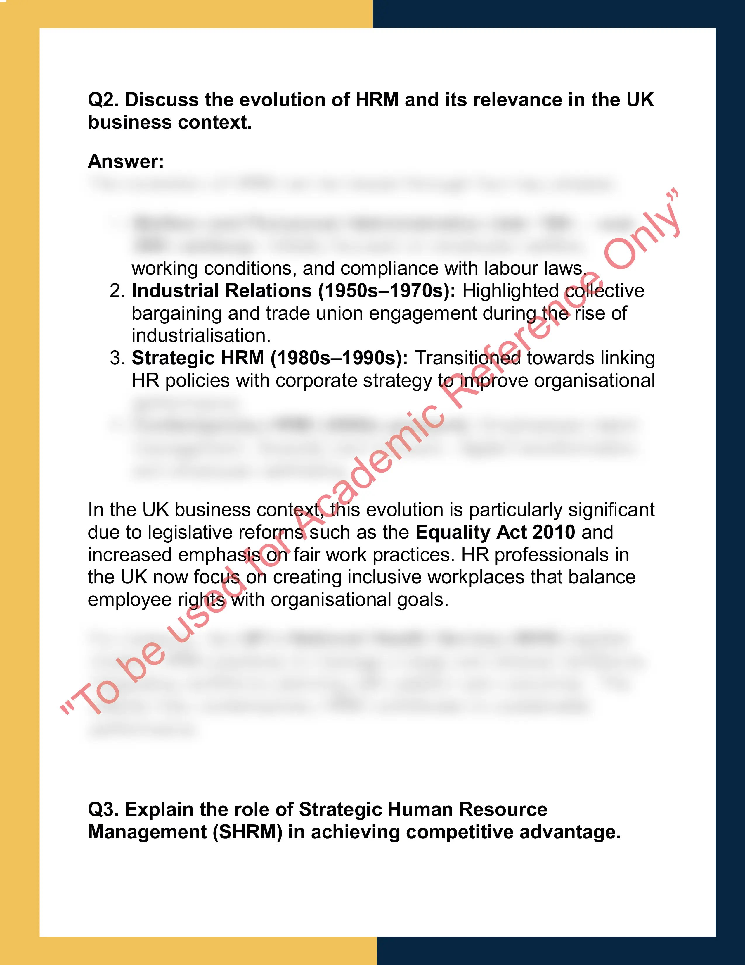 HRM101 – Human Resource Management Report 1
