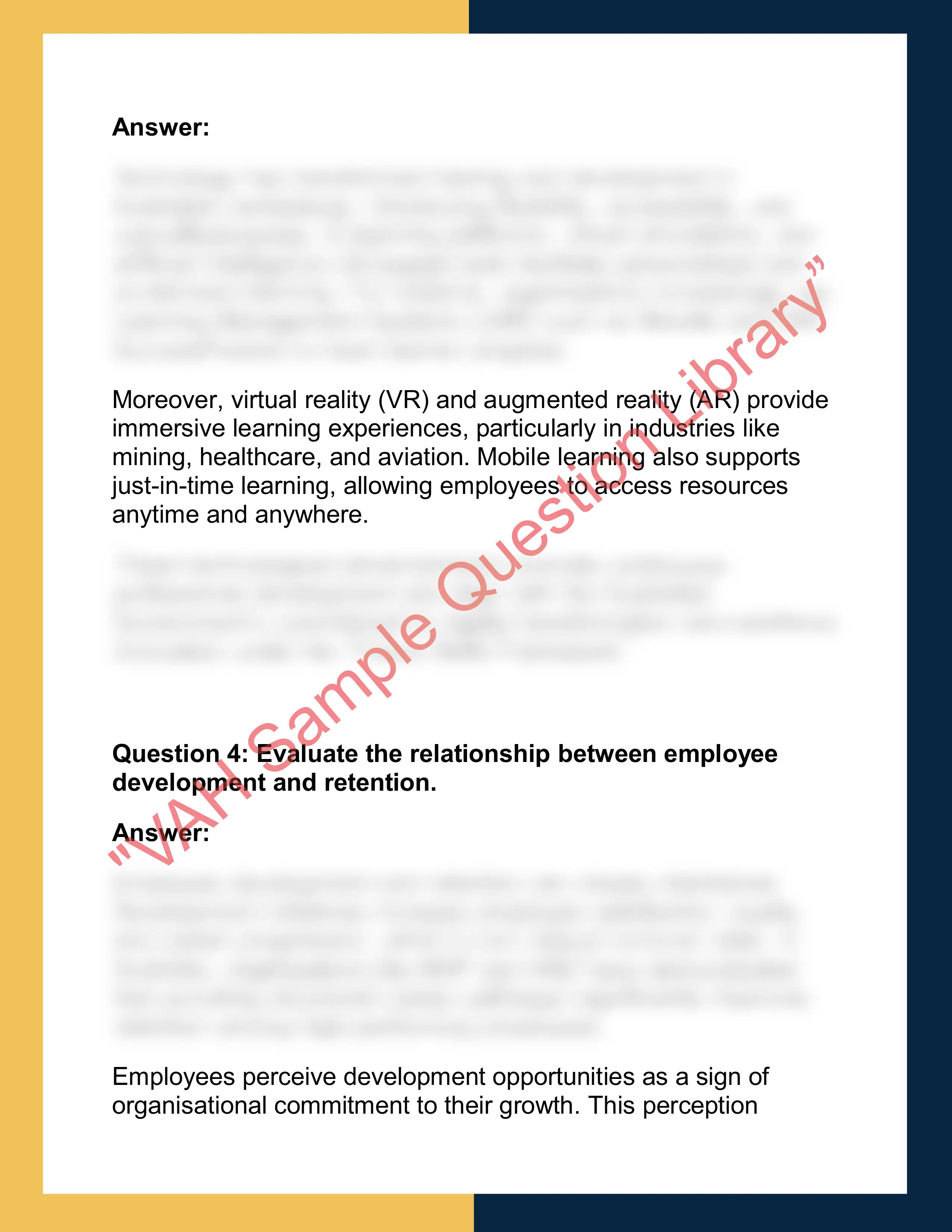 HRM201 – Training and Development  Report 2