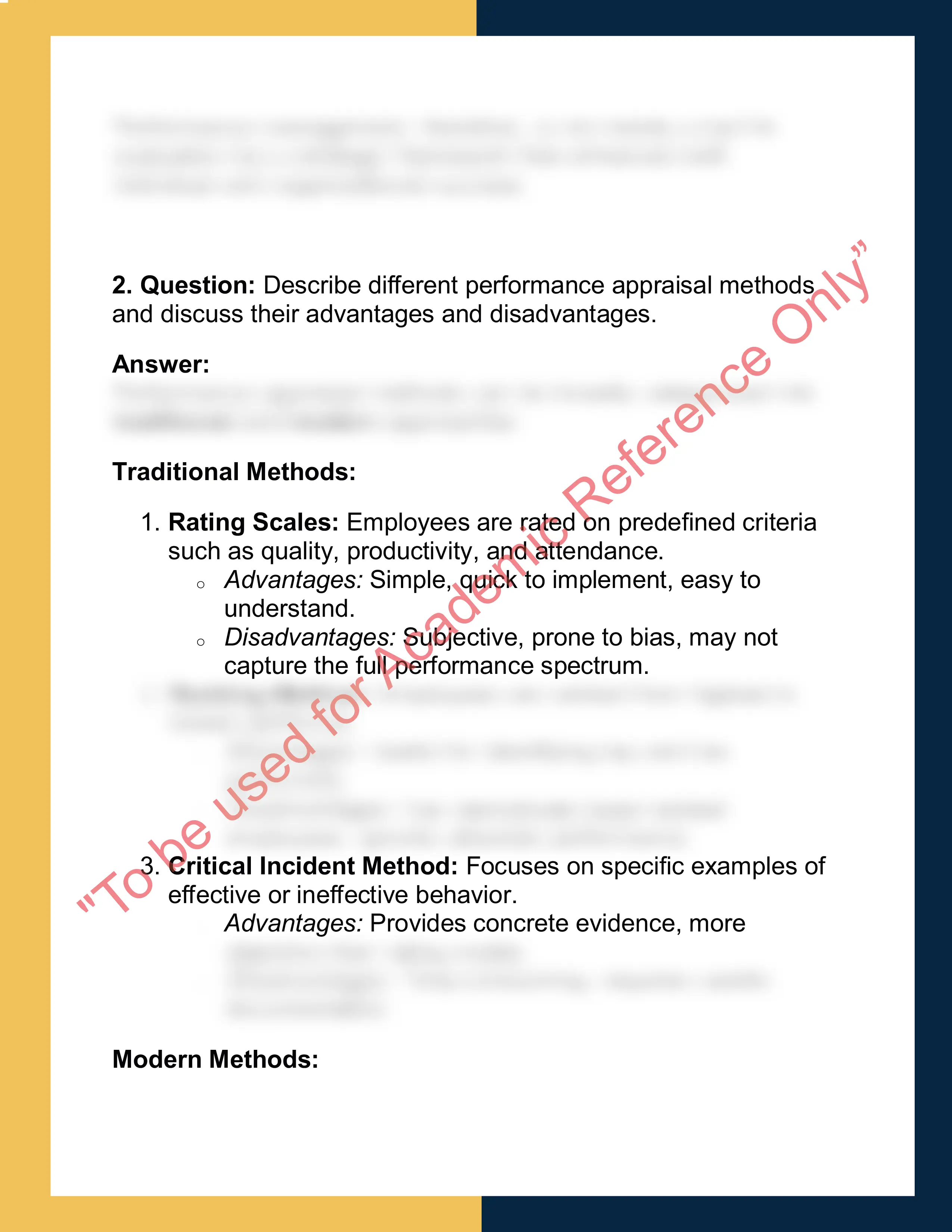 HRM301 – Performance Management  Report 1