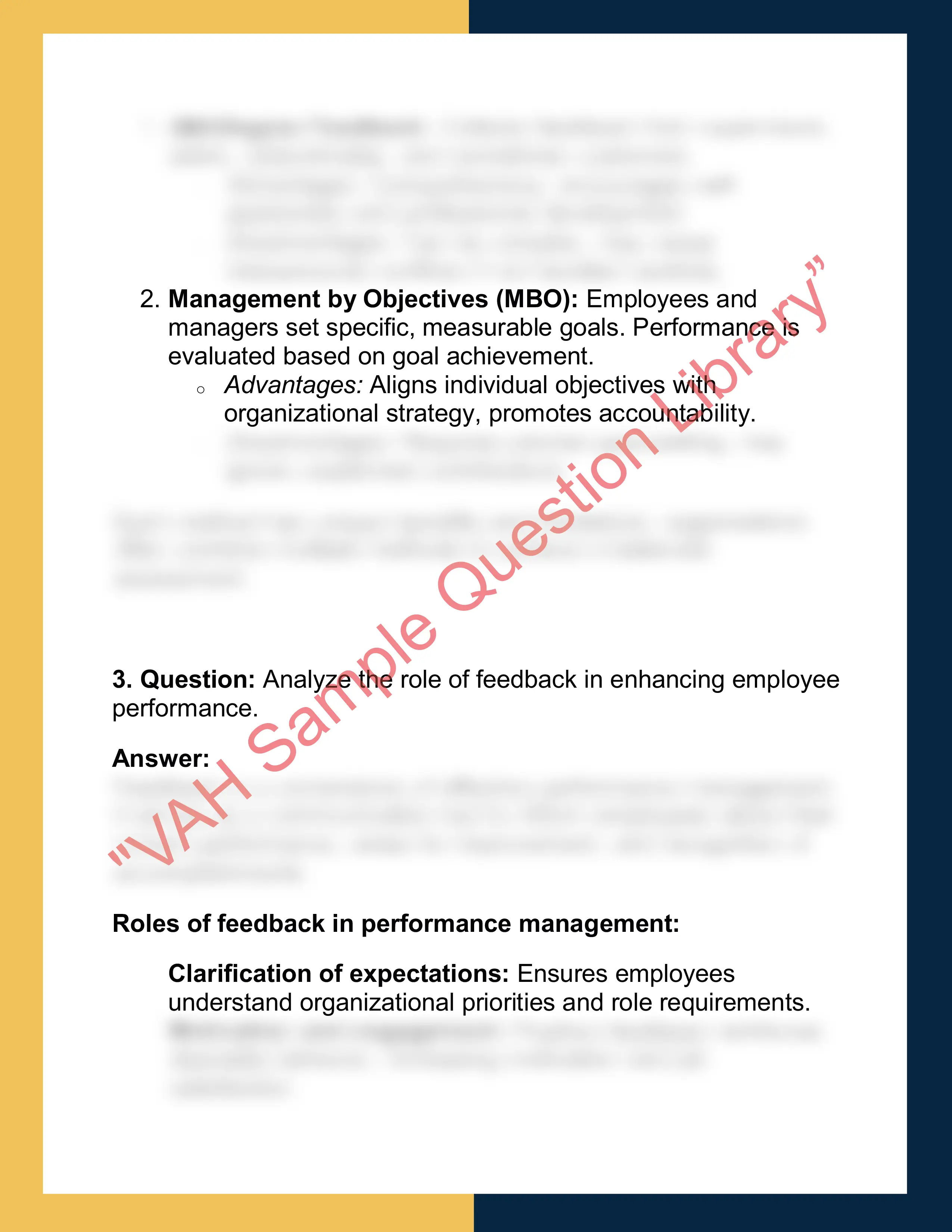 HRM301 – Performance Management  Report 2