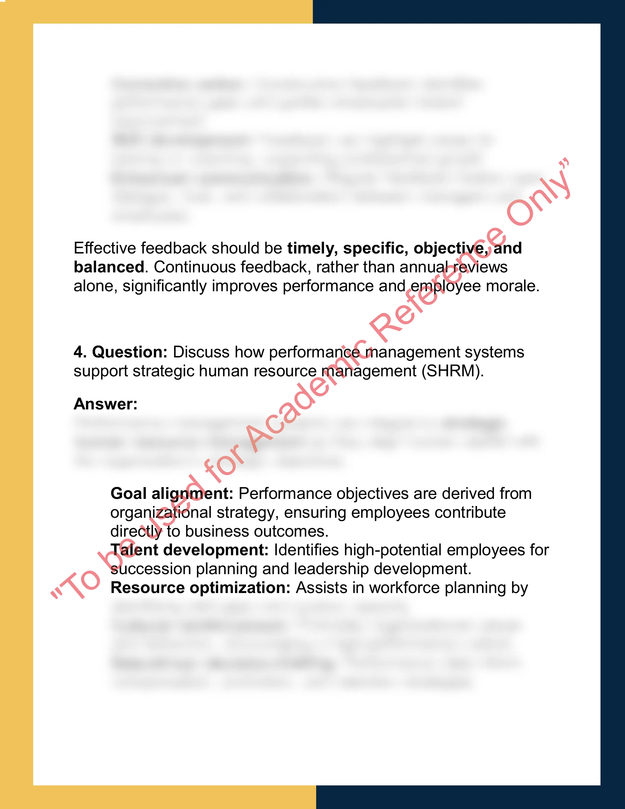 HRM301 – Performance Management  Report 3