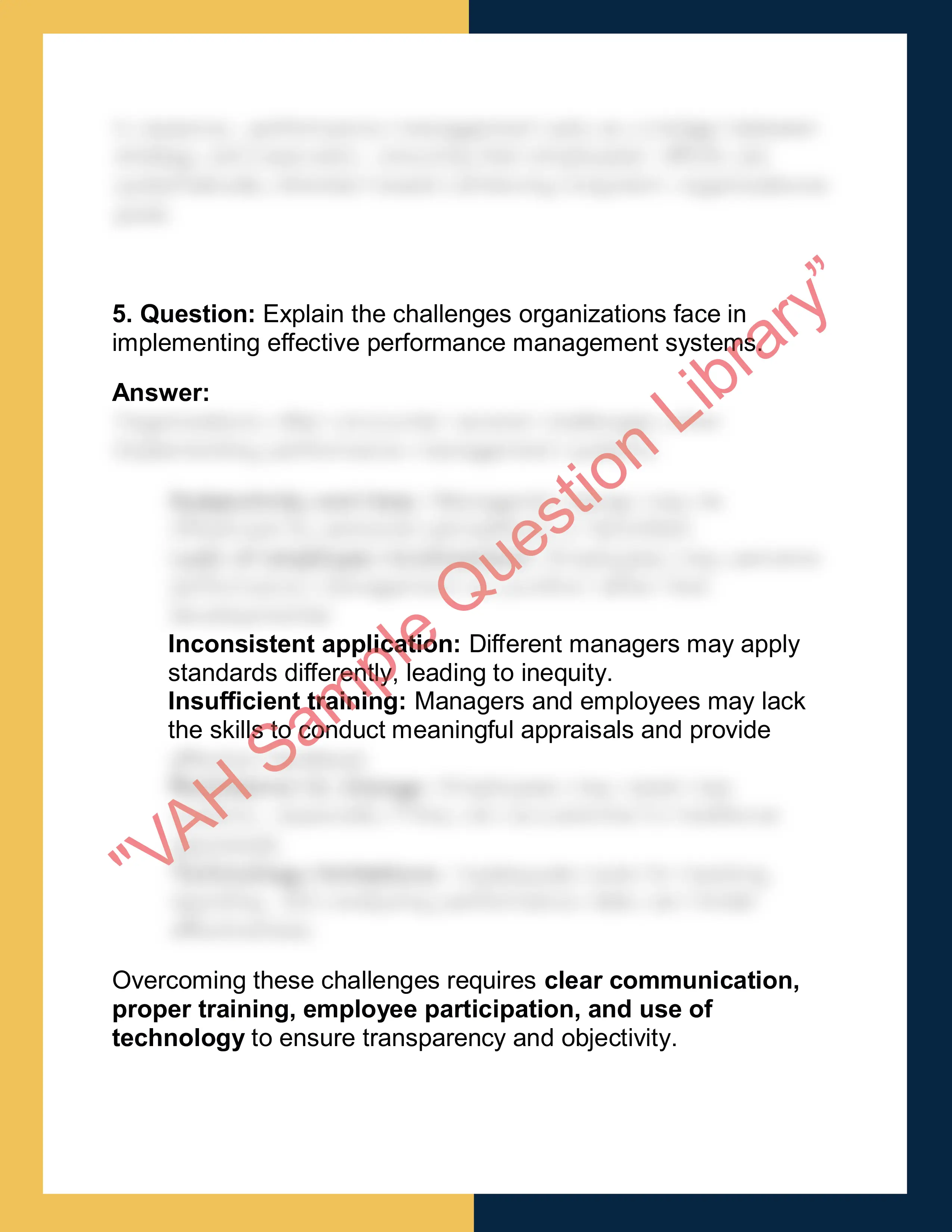 HRM301 – Performance Management  Report 4