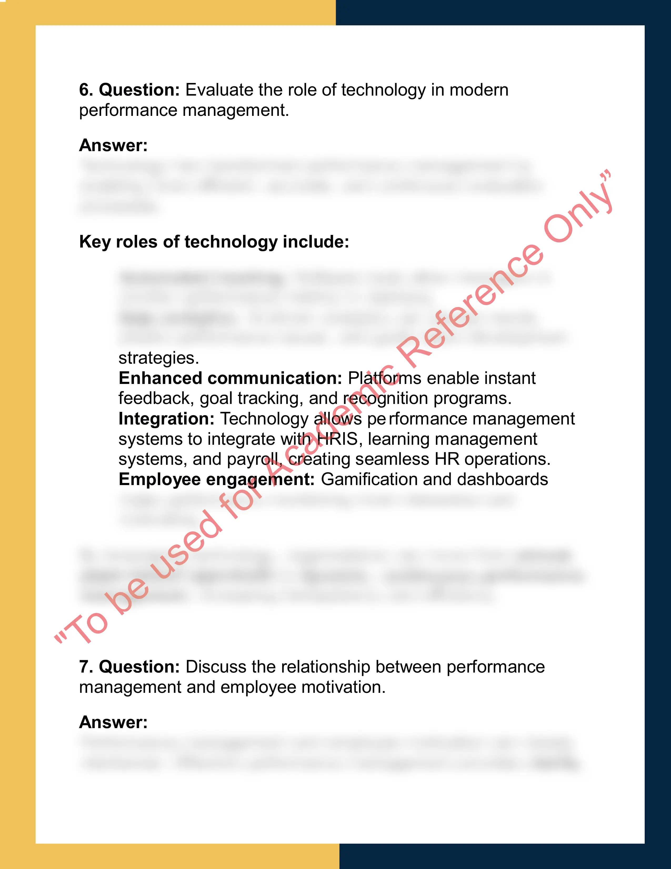 HRM301 – Performance Management  Report 5