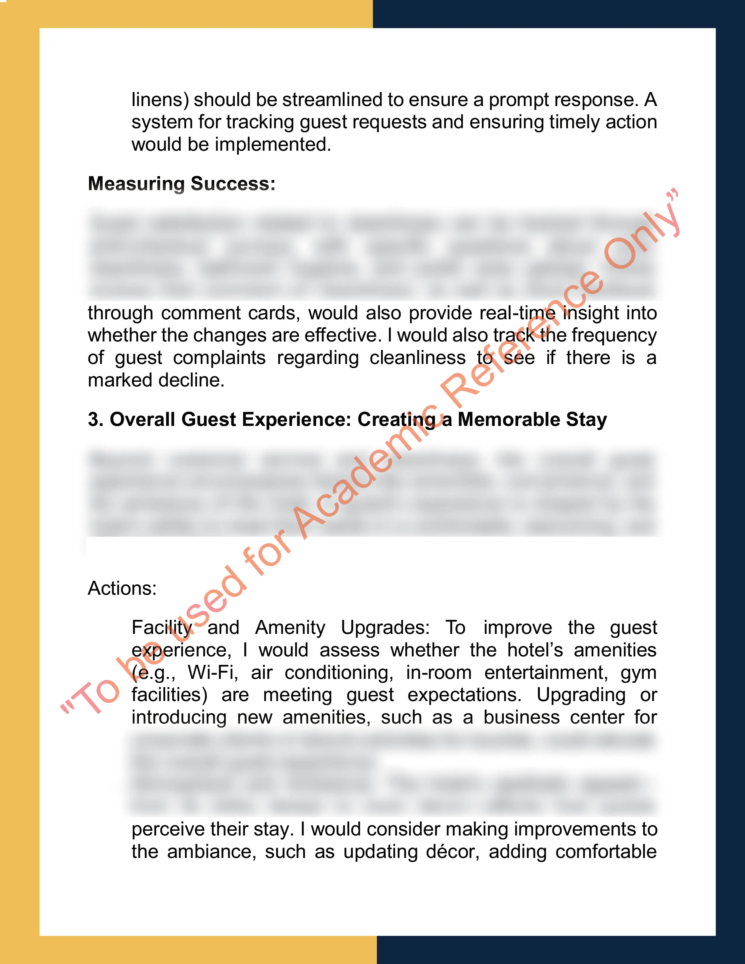 Assignment sample solution of HTL1001-Introduction to Hospitality Management 3
