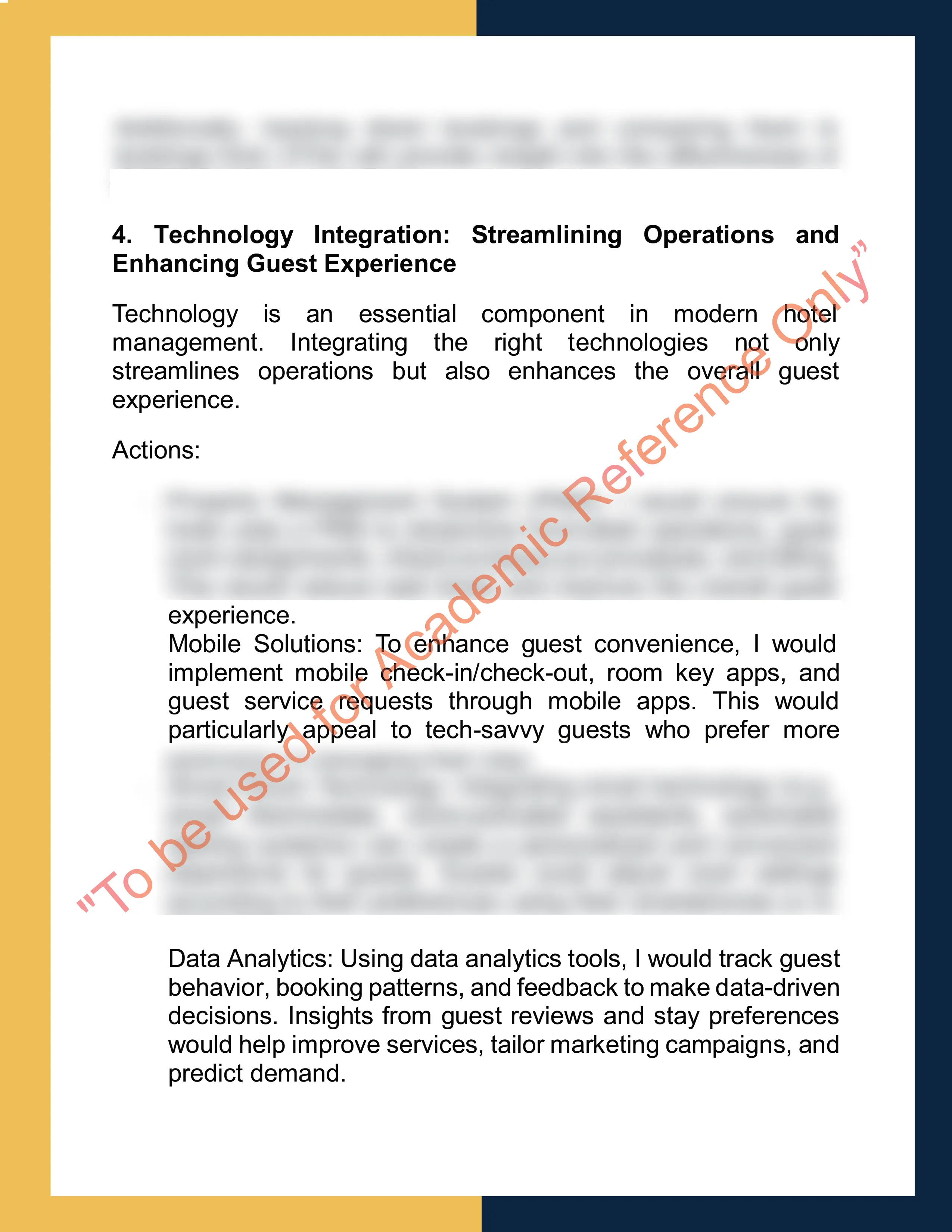 Assignment sample solution of course code HTM2003 - Hotel Management and Strategy 5
