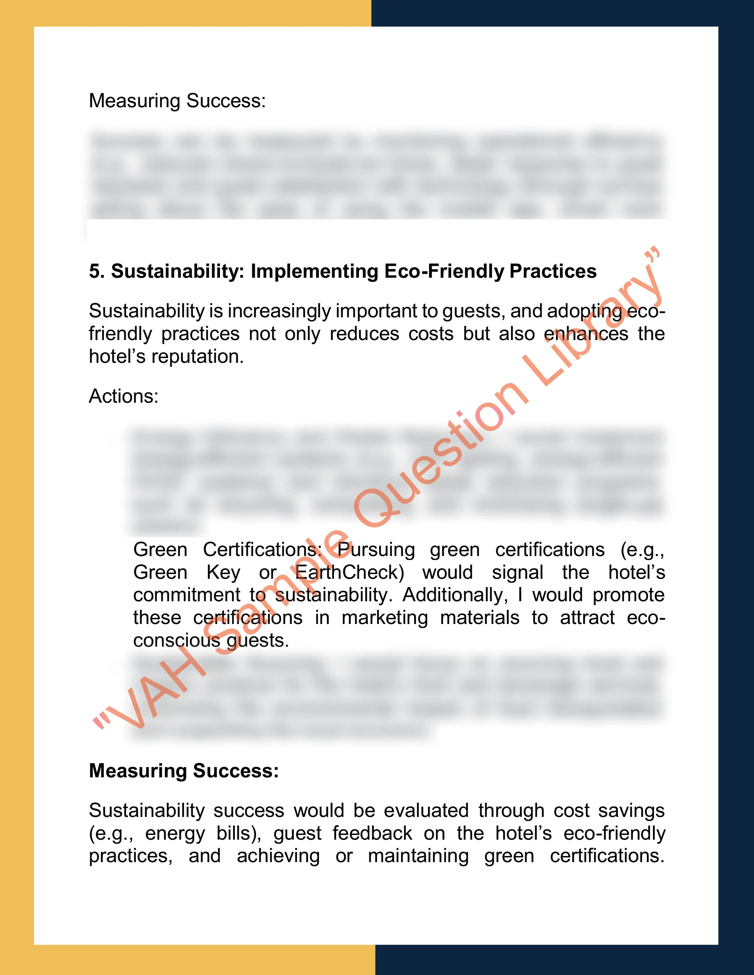 Assignment sample solution of course code HTM2003 - Hotel Management and Strategy 6