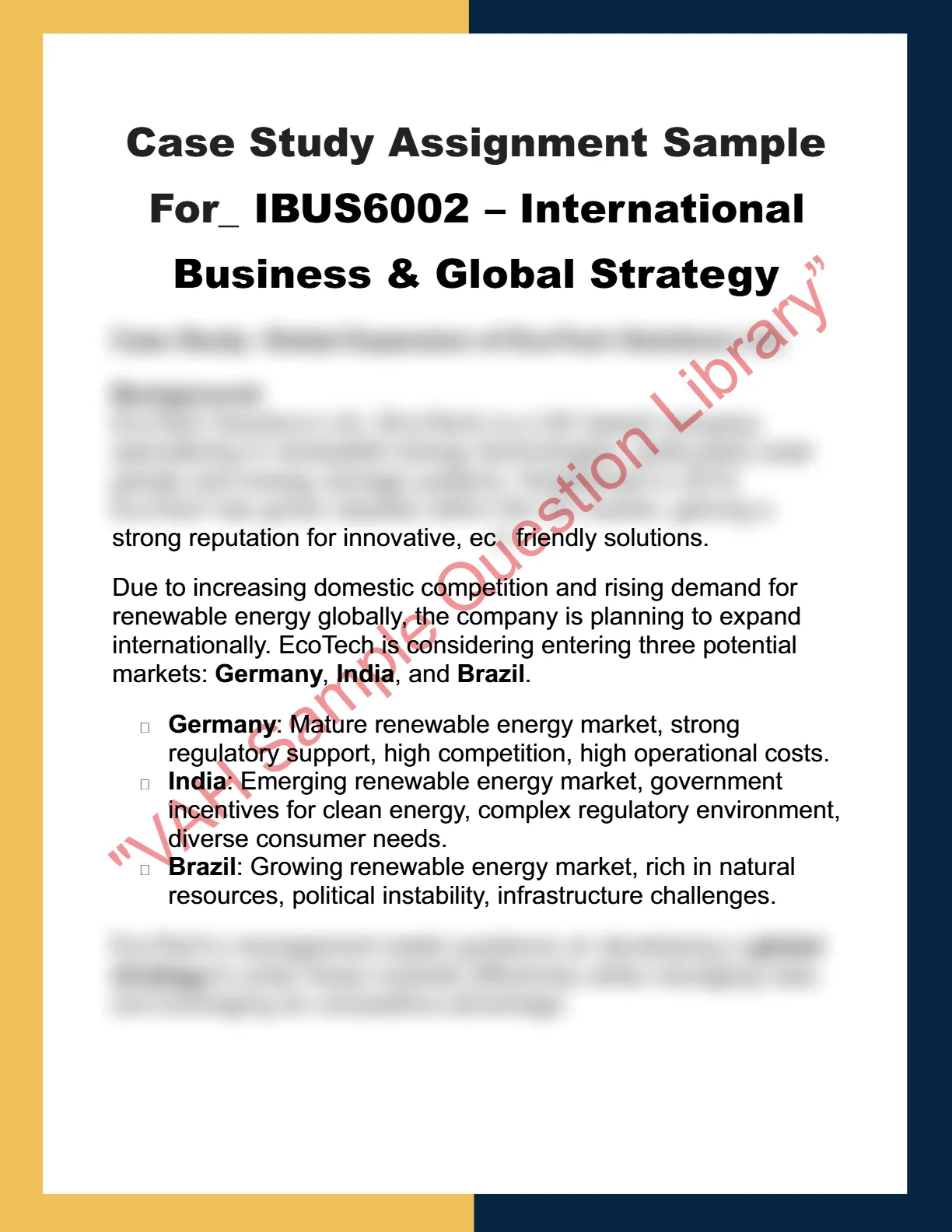 IBUS6002 – International Business & Global Strategy 0