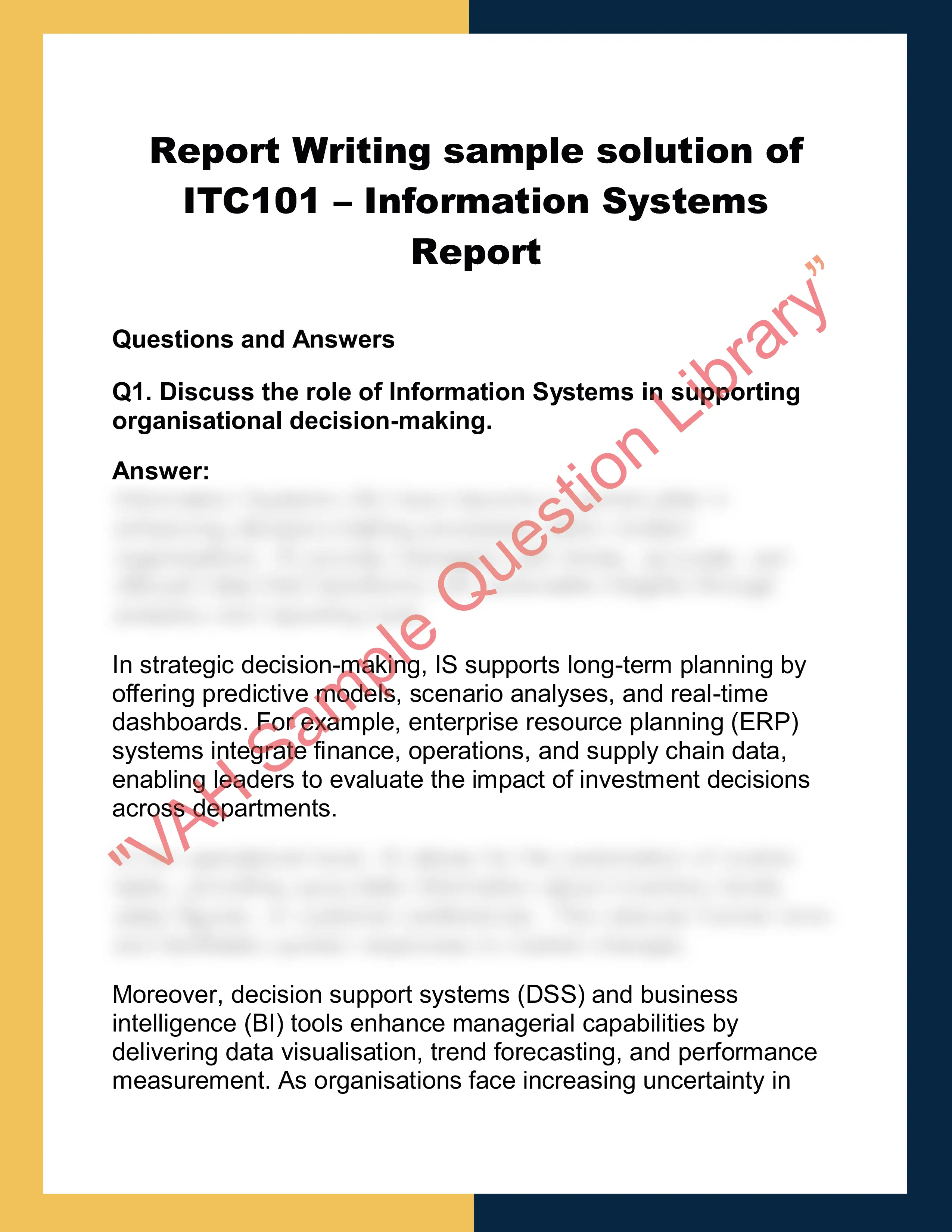 ITC101 – Information Systems  Report 0