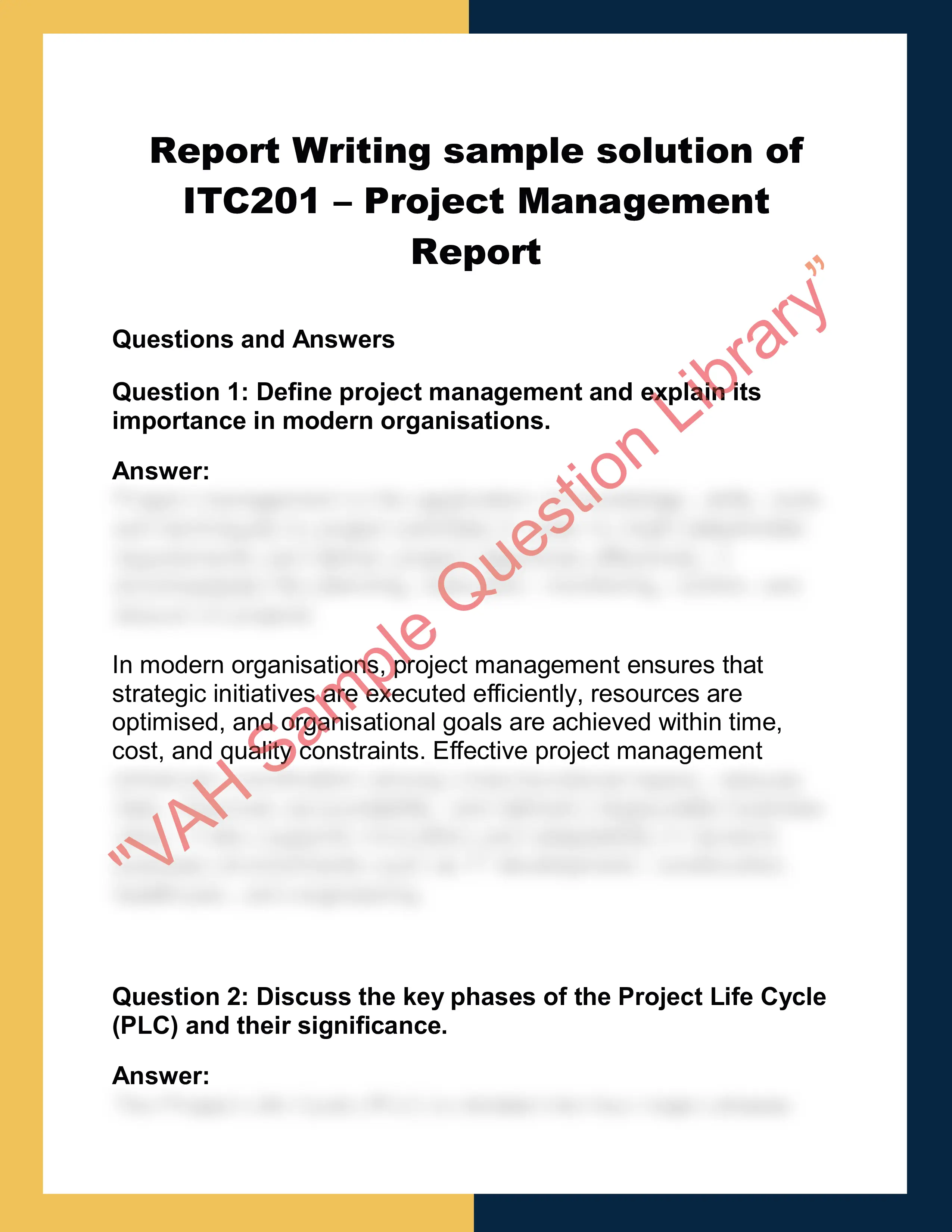 ITC201 – Project Management  Report 0