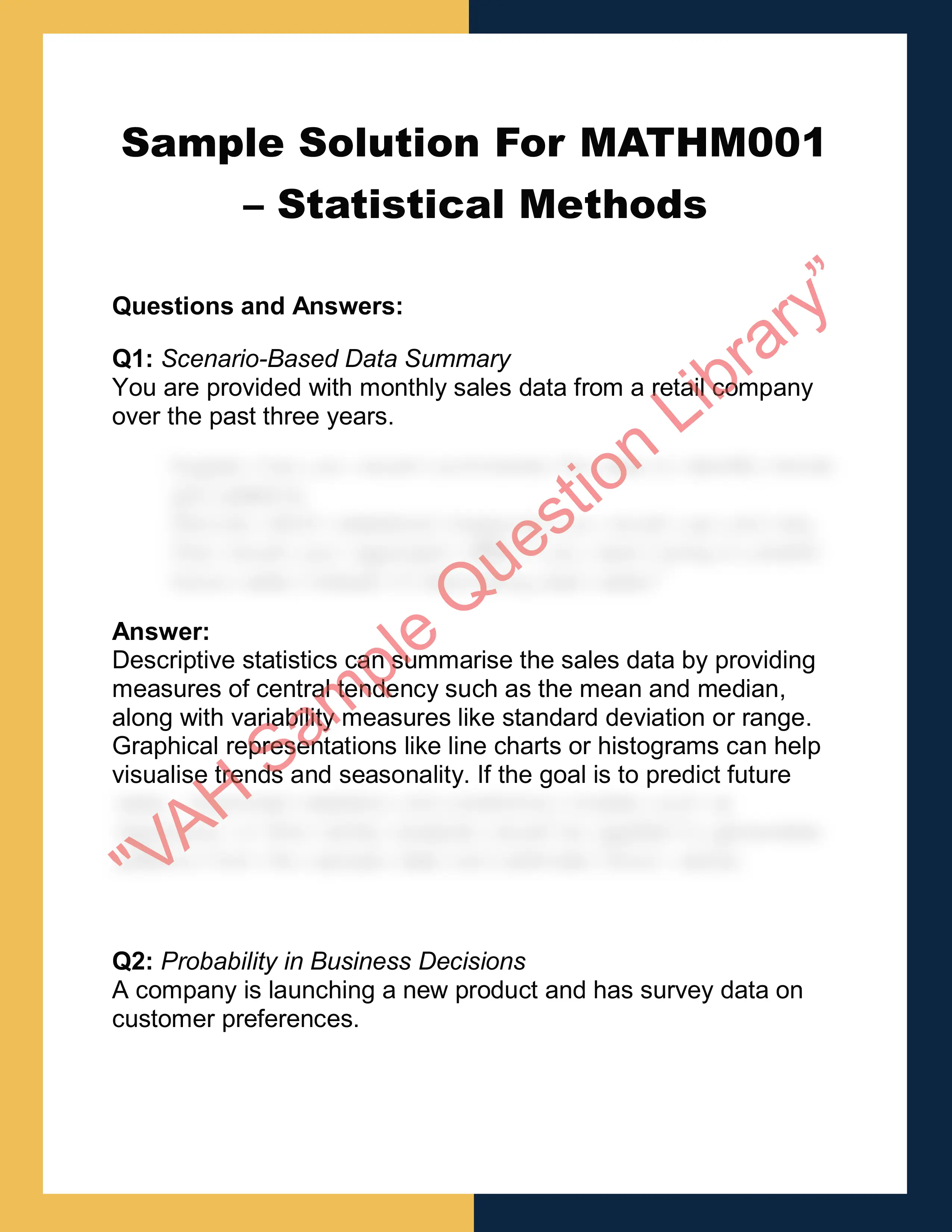 MATHM001  – Statistical Methods 0