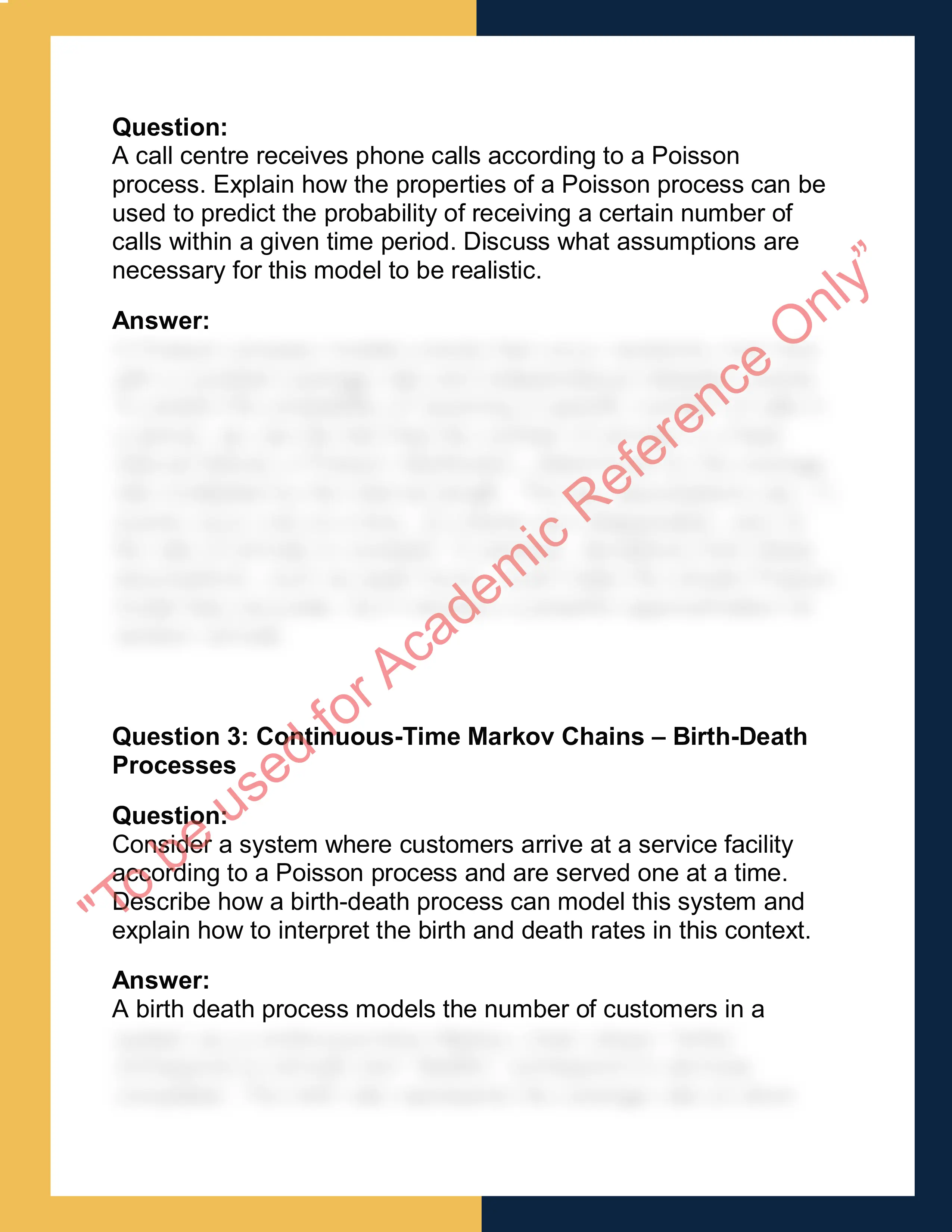 MATHM014 – Applied Stochastic Processes 1
