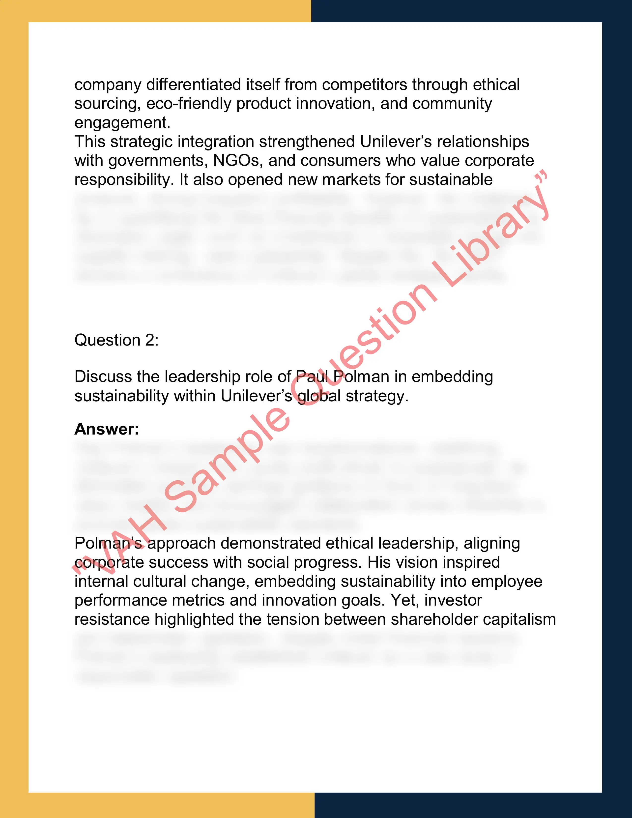 MBA7003– Global Business Strategy and Sustainability 2