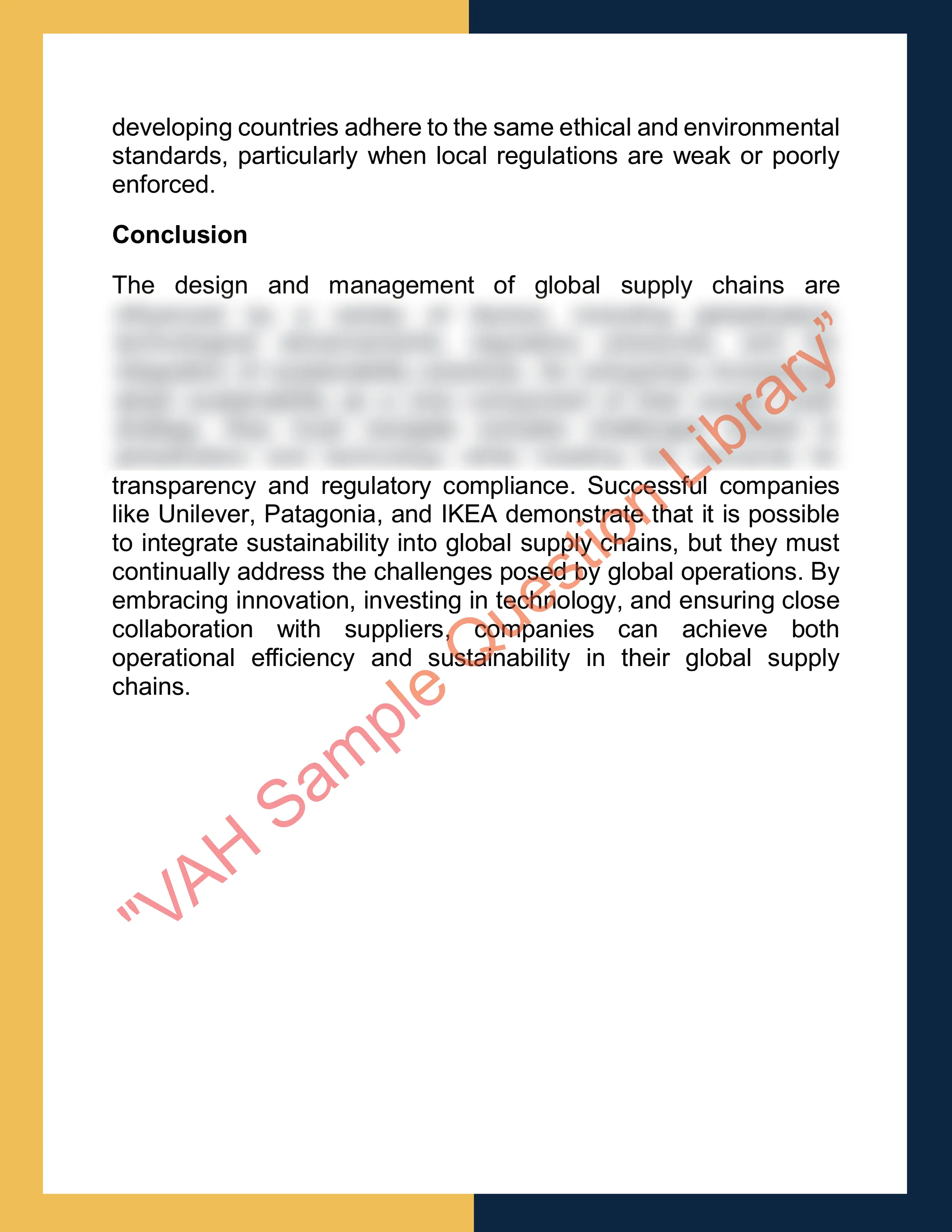 Assignment sample solution of MGMT5021 – Global Supply Chain Management 6