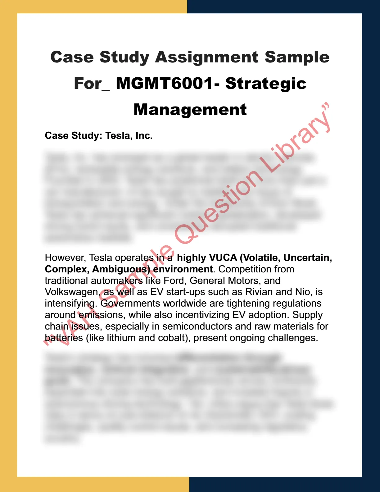 MGMT6001- Strategic  Management 0