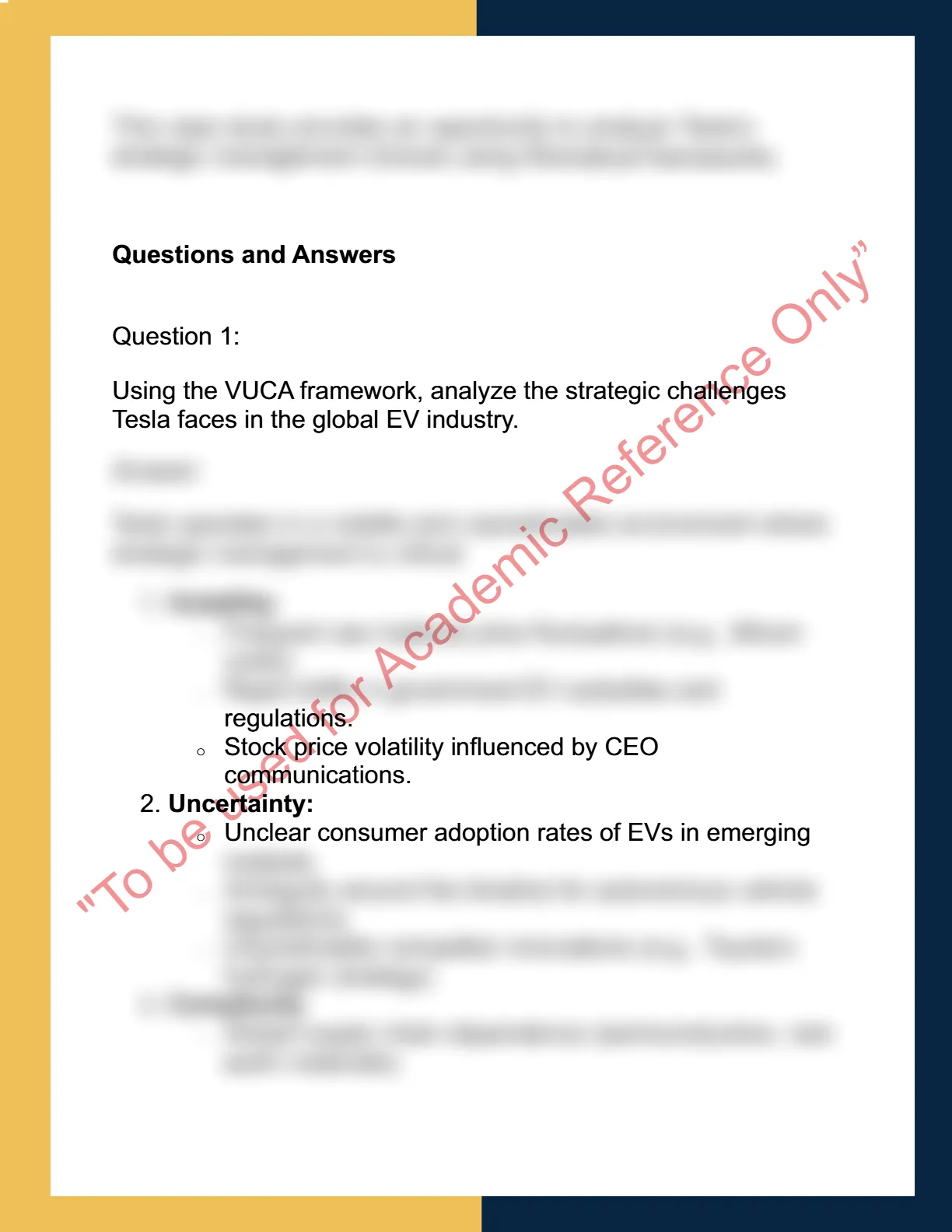 MGMT6001- Strategic  Management 1