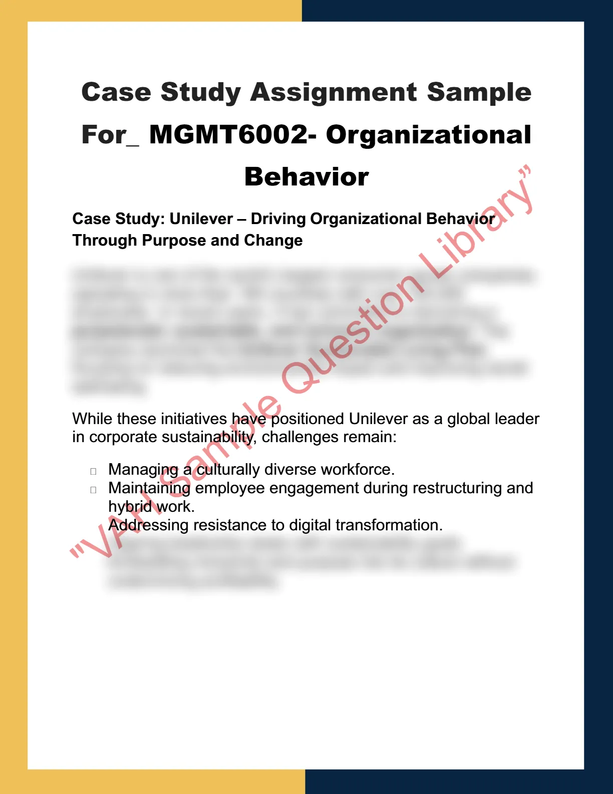 MGMT6002- Organizational  Behavior 0