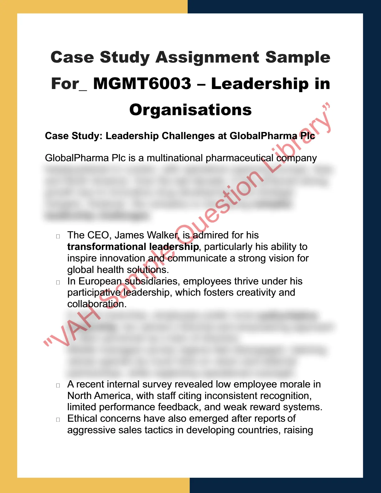 MGMT6003 – Leadership in  Organisations 0