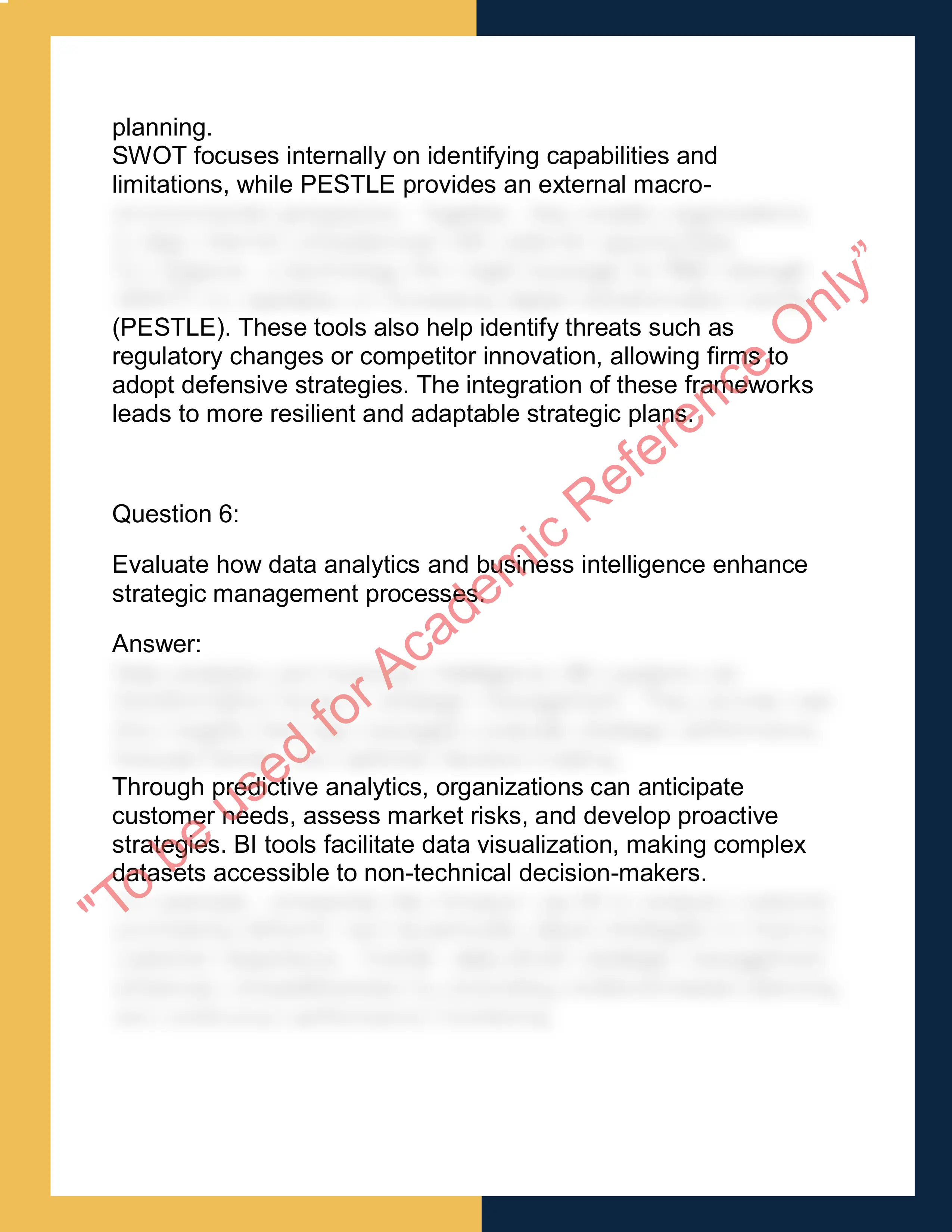 MGMT7104 – Strategic Management  and Analytical Reporting 3