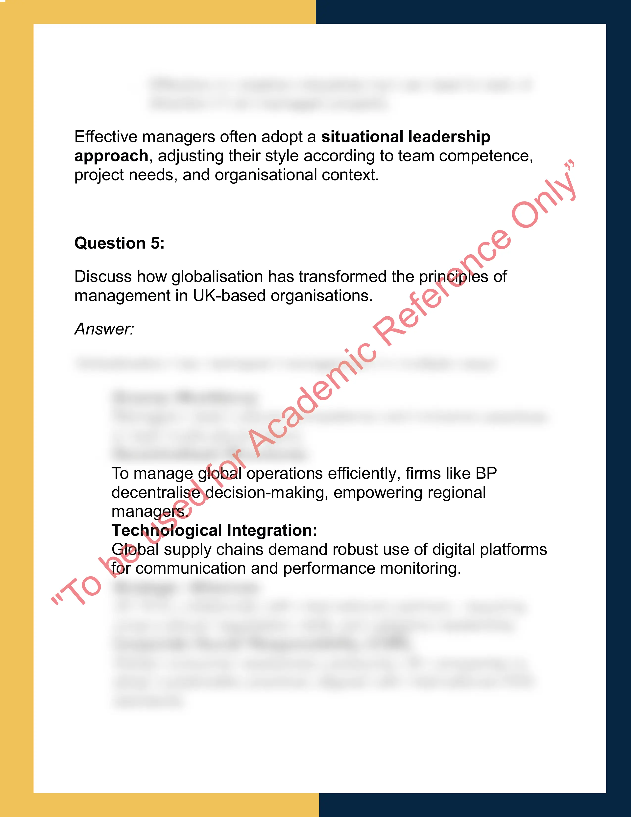 MGT101 – Principles of Management  Report 5