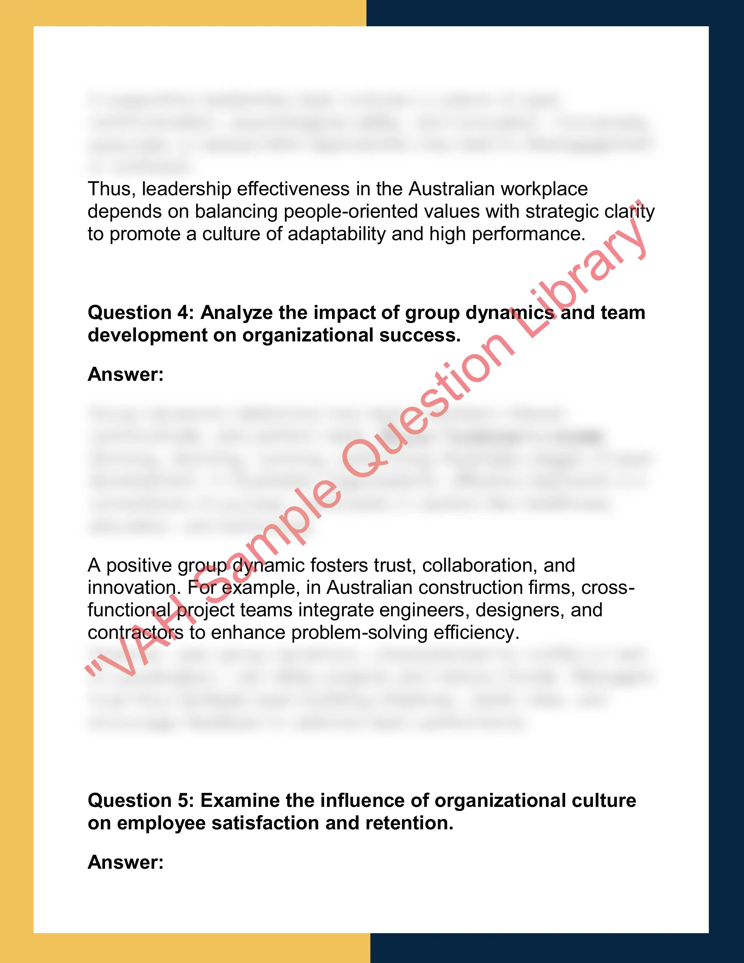 MGT201 – Organizational Behavior  Report 2