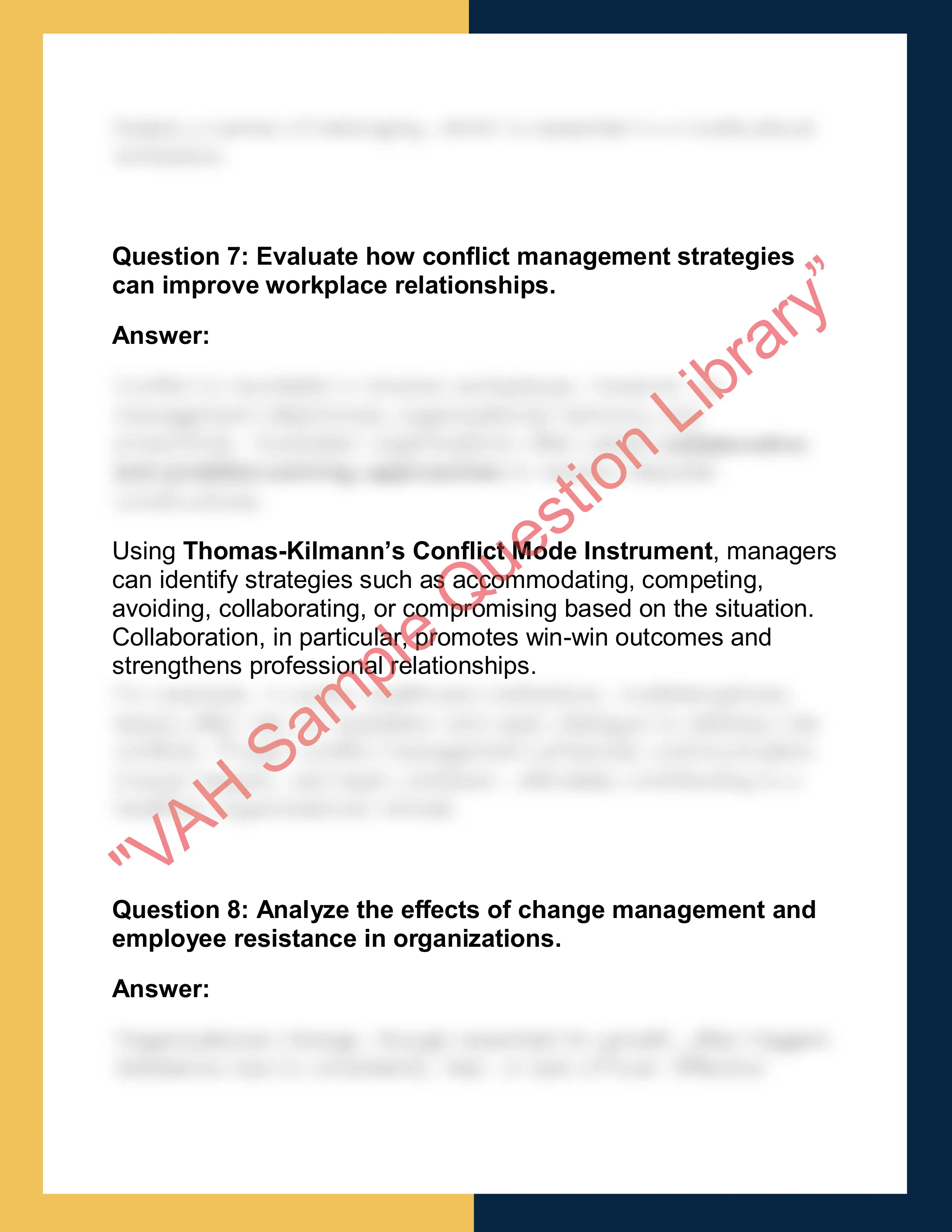 MGT201 – Organizational Behavior  Report 4